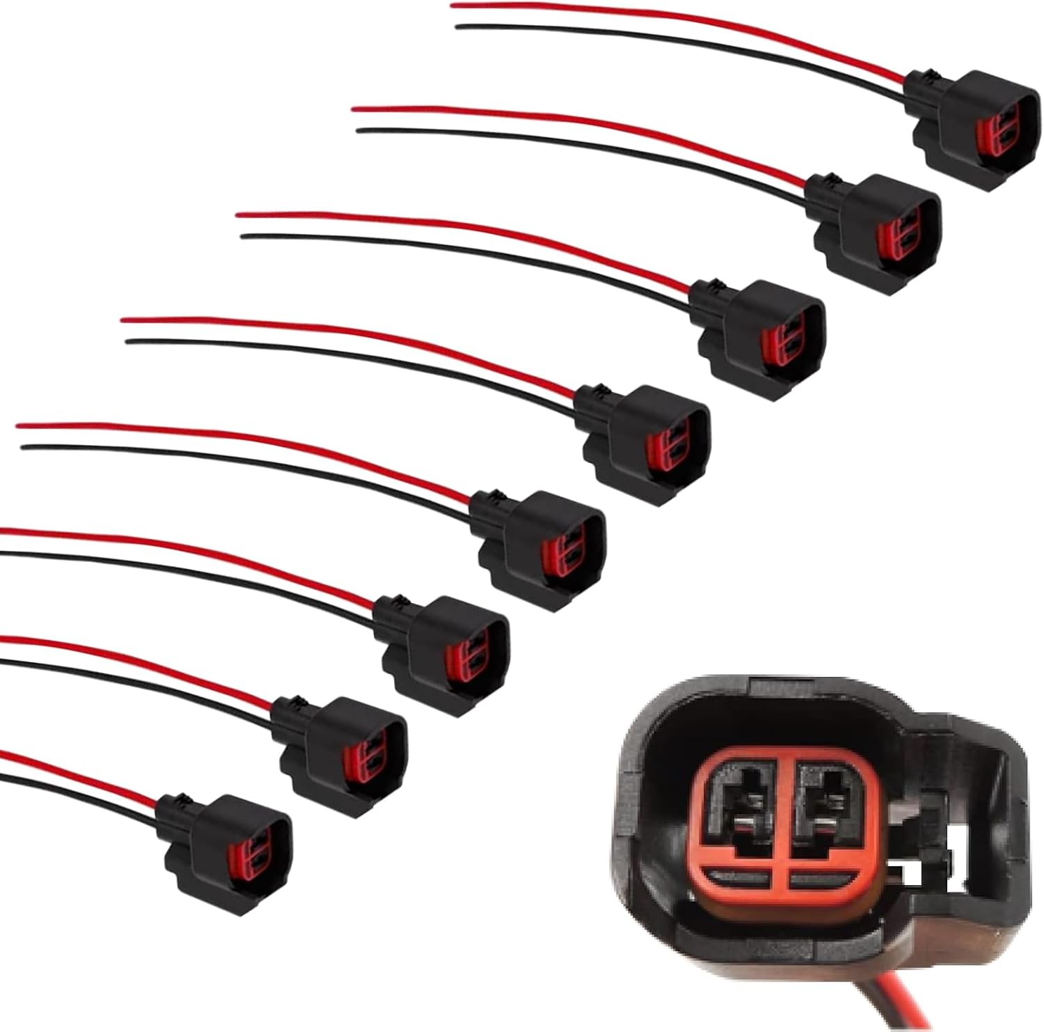 8 PCS Fuel Injector Connector Pigtail - Compatible with Dodge,Ford,Chevrolet,Bui 8 PCS Fuel Injector Connector Pigtail - Compatible with Dodge,Ford,Chevrolet,Bui