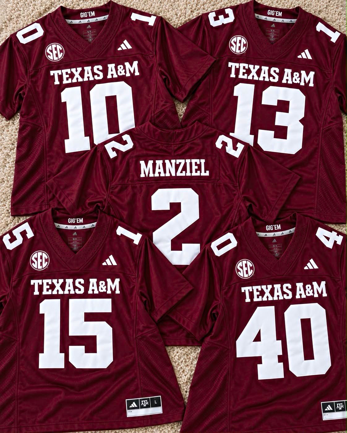 Adidas Texas A&M Aggies Johnny Manziel #2 Football Jersey Maroon all players Adidas Texas A&M Aggies Johnny Manziel #2 Football Jersey Maroon all players