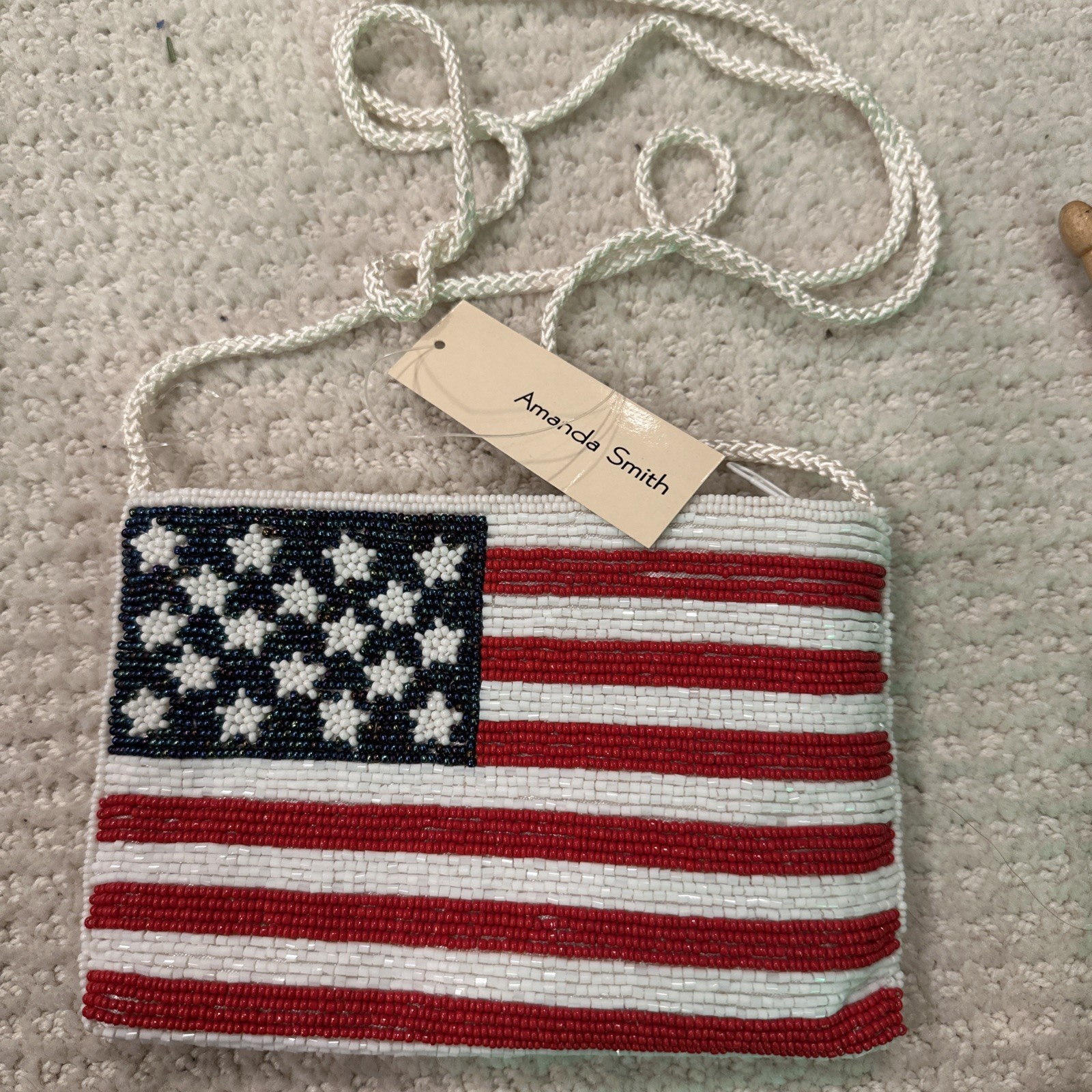 American Flag Q&A Brand Beaded Purse 6.5 x 4.5\ American Flag Q&A Brand Beaded Purse 6.5 x 4.5\