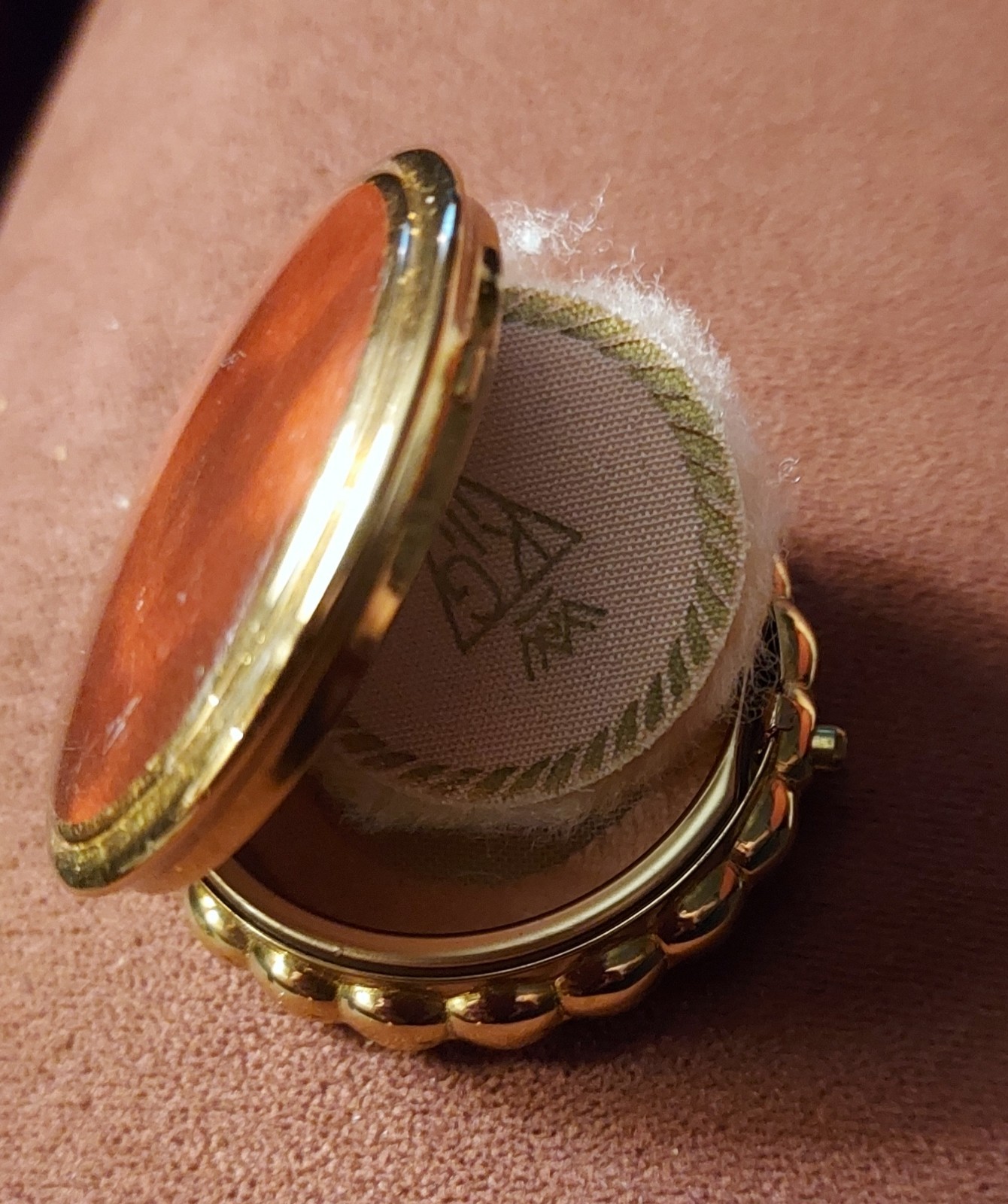 Vintage KIGU of London Mini Powder Compact Tortoiseshell Style Made England MINT