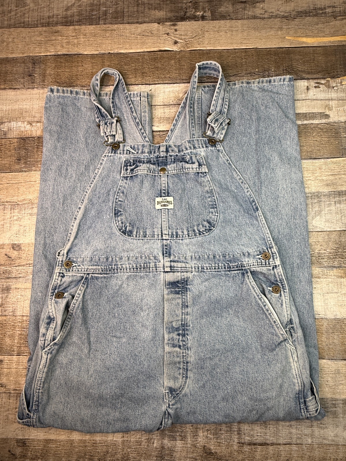 Vintage 90s Lee Men L Dungarees Bib Overalls Light Blue Carpenter Button Fly USA Vintage 90s Lee Men L Dungarees Bib Overalls Light Blue Carpenter Button Fly USA