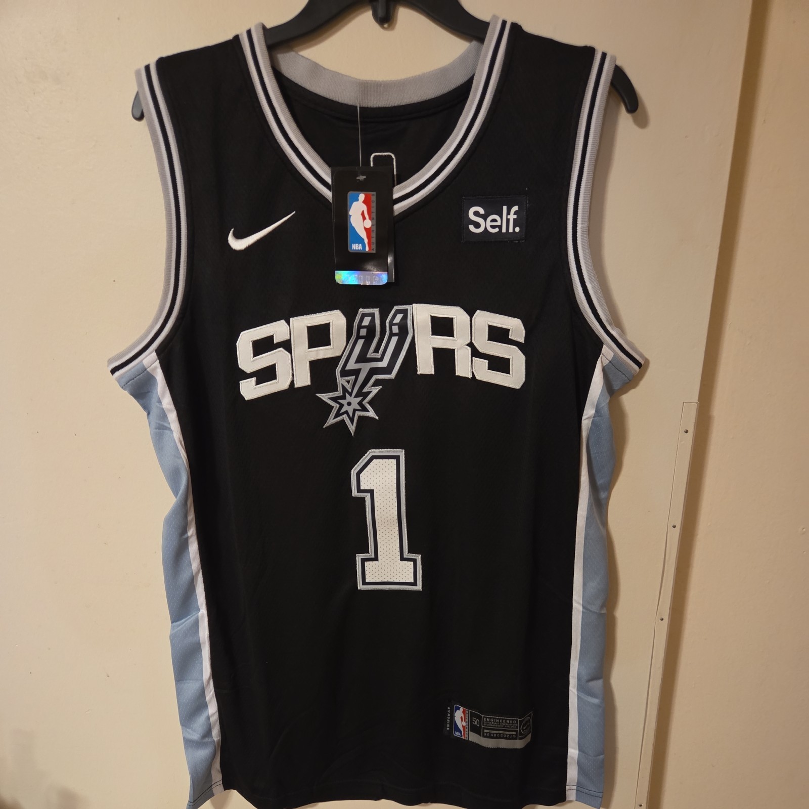Victor Wembanyama #1 San Antonio Spurs Black/Gray Nike Swingman NWT 50 Dri-FIT 