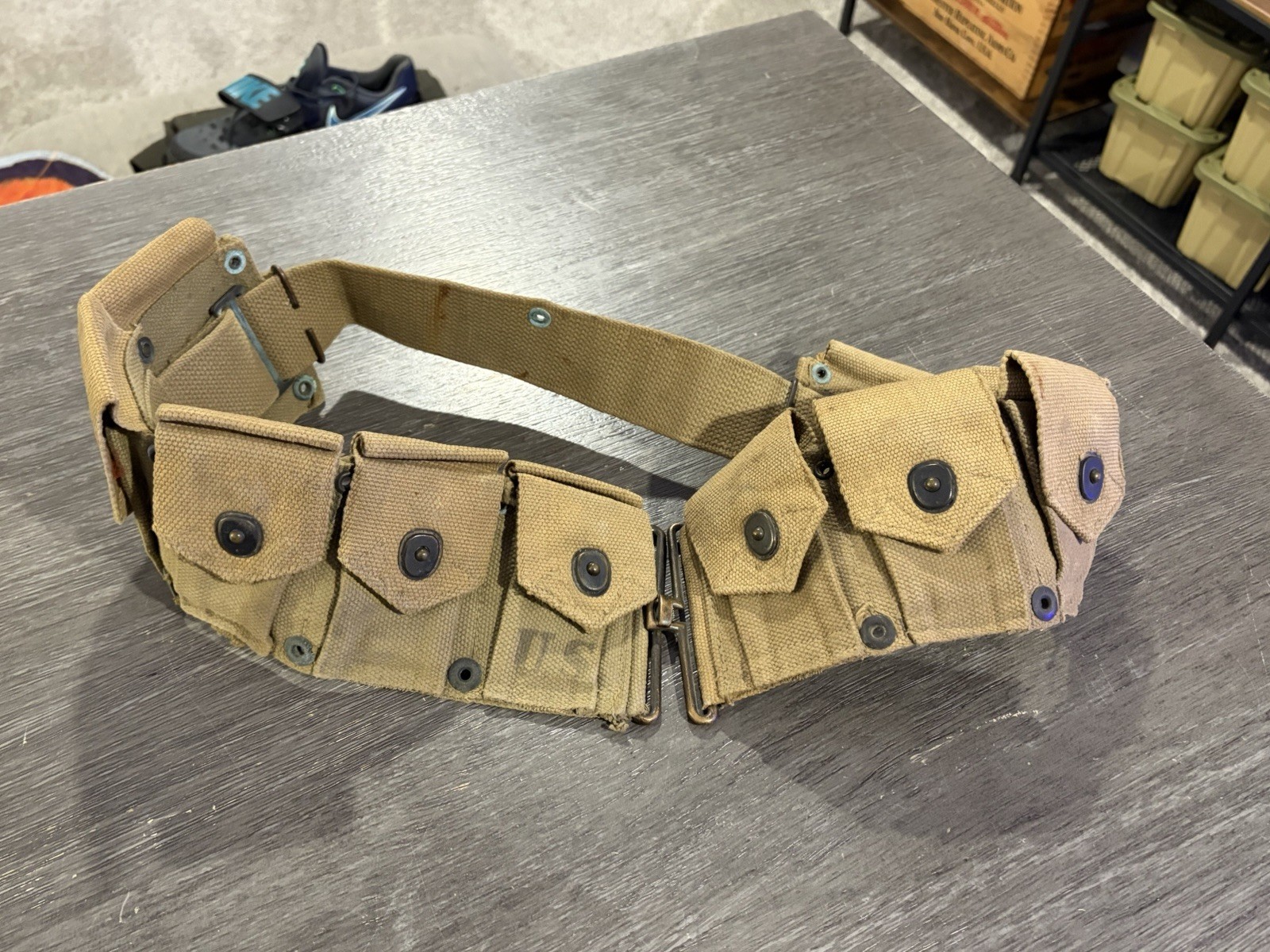 Ammunition Belt WW2 US Military Ammo M1 Garand 1942 10 Pocket Pouches Ammunition Belt WW2 US Military Ammo M1 Garand 1942 10 Pocket Pouches