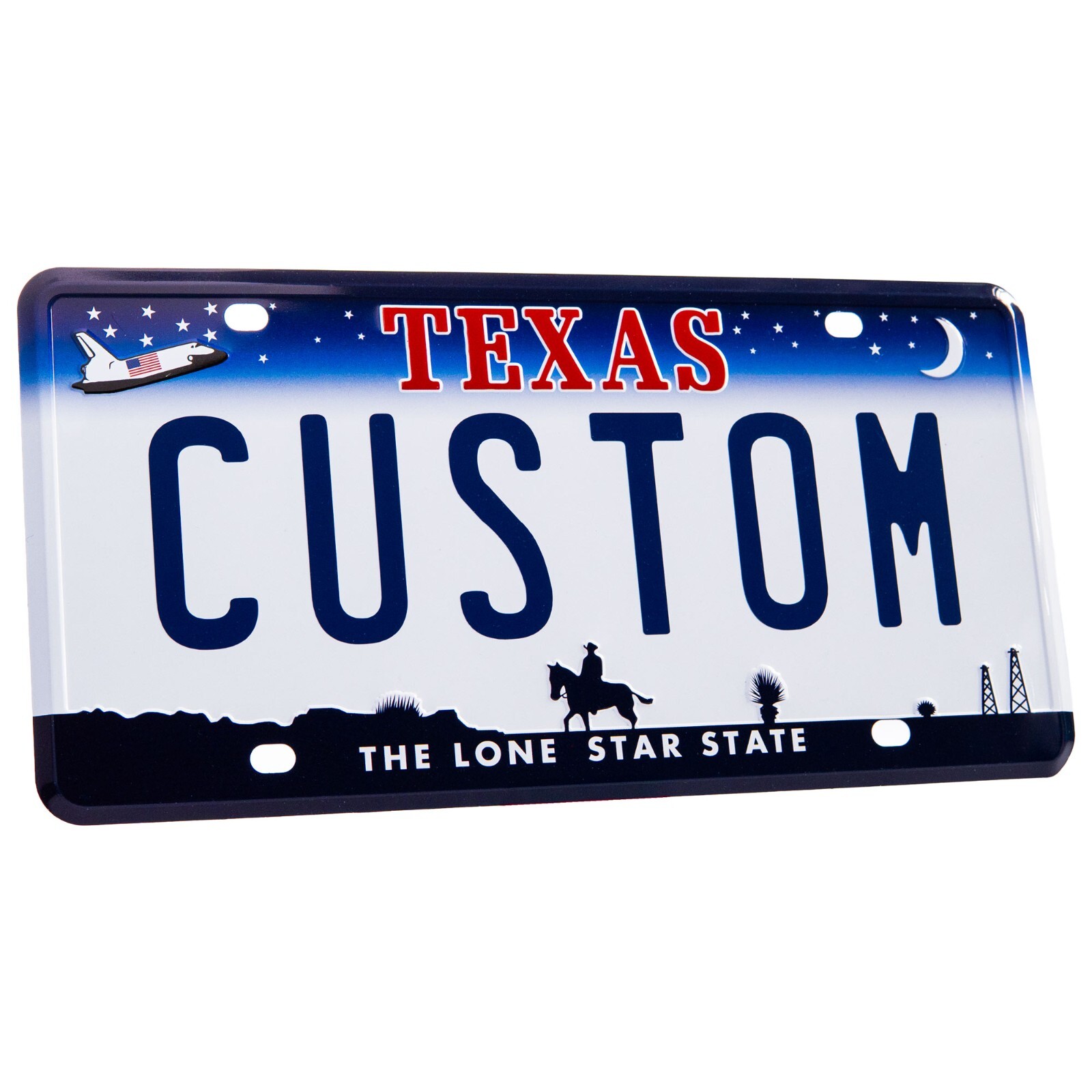 Personalized Texas Shuttle License Plate - Embossed Aluminum & Custom Lettering