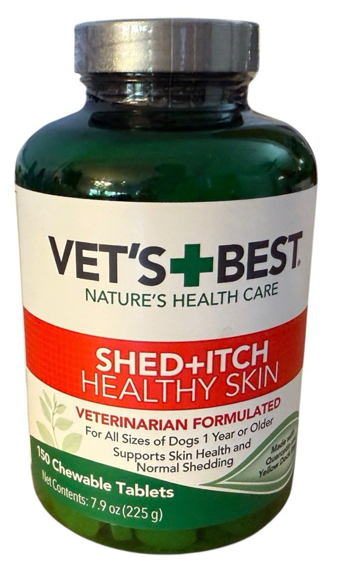 Vet's Best Shed+Itch Healthy Skin & Coat for Dogs, 150 Chew Tablets - Ex: 5/29