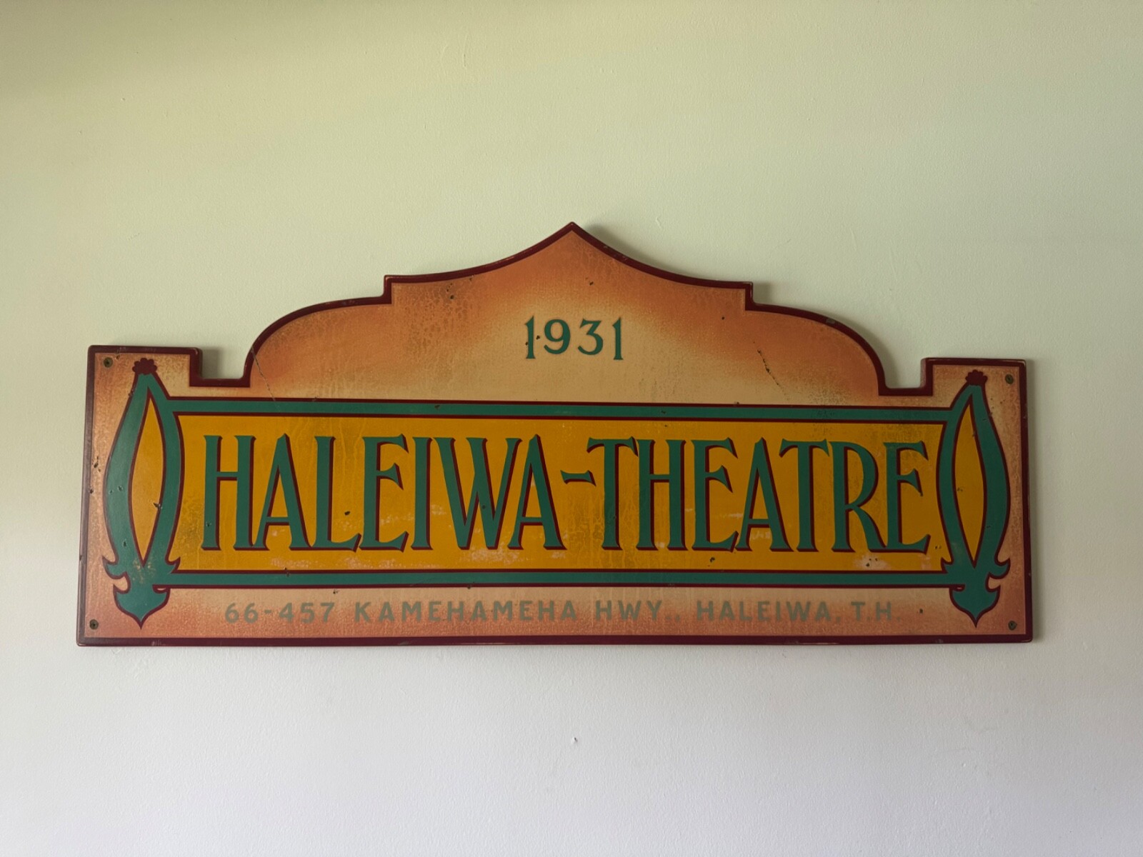 Rare Steven Neill “Haleiwa Theatre” #8558 Sign Art Collectible 2016