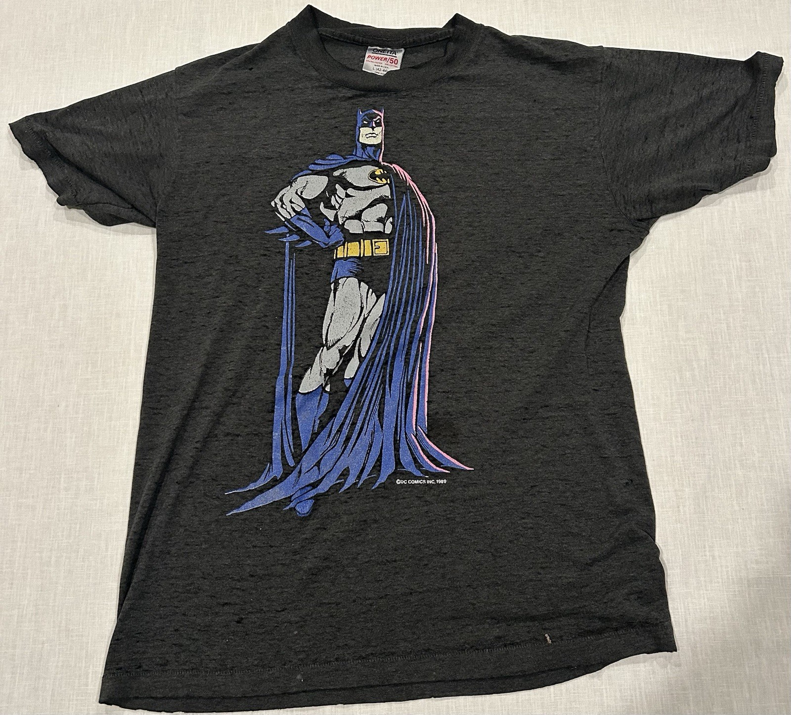 Vintage 1989 Batman DC Comics Oneita Power 50 Shirt USA L Distressed Vintage 1989 Batman DC Comics Oneita Power 50 Shirt USA L Distressed