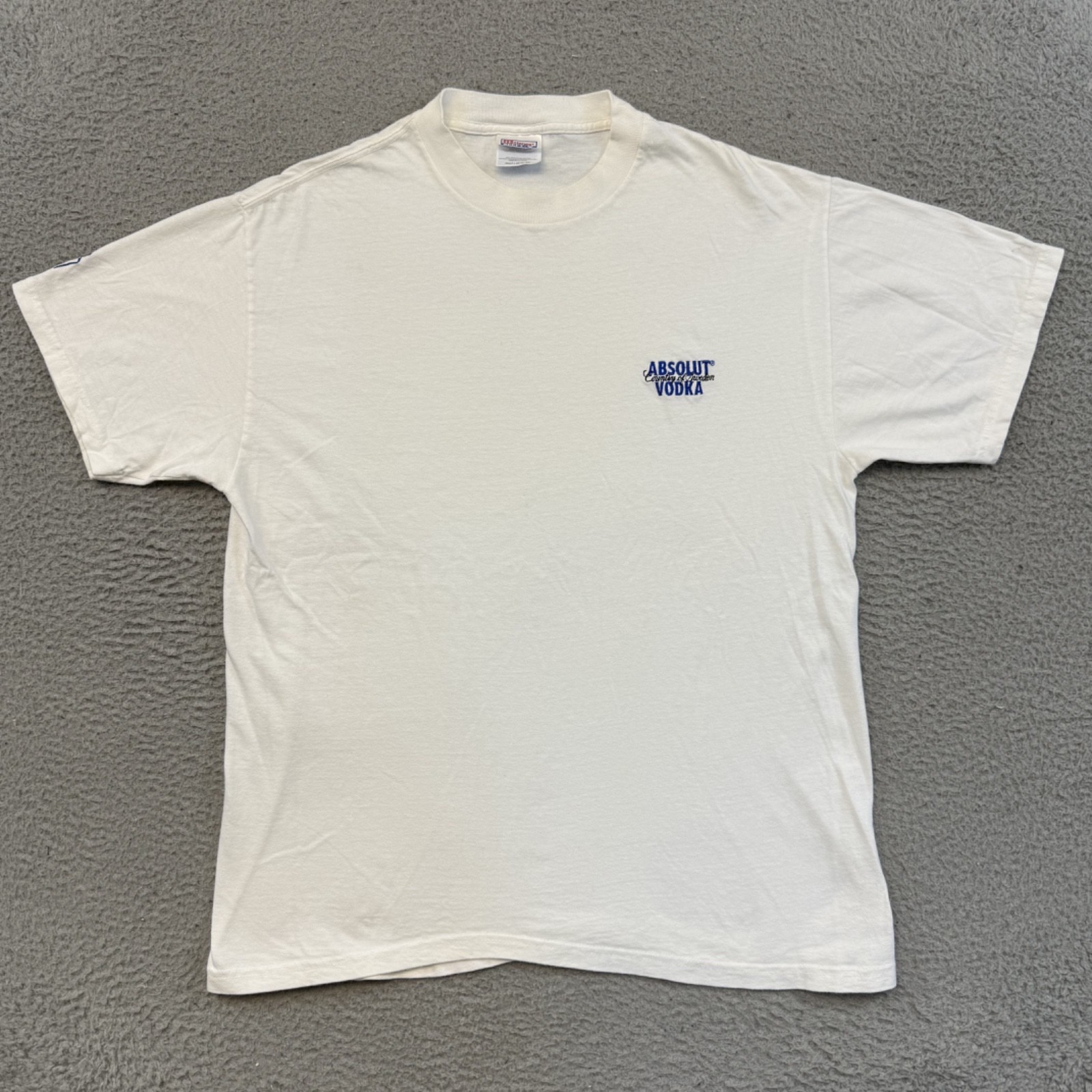 Vintage Absolut Vodka Shirt Mens Large 90s Short Sleeve Alcohol Outdoor USA