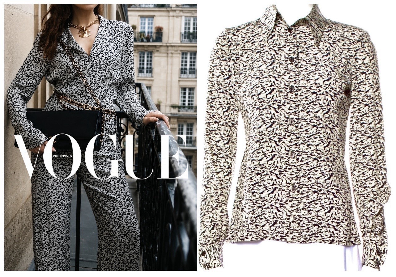 Chanel Vintage 2003 White Black City Print Jacket Top 34 36 2 4 Shirt 03c Vtg S