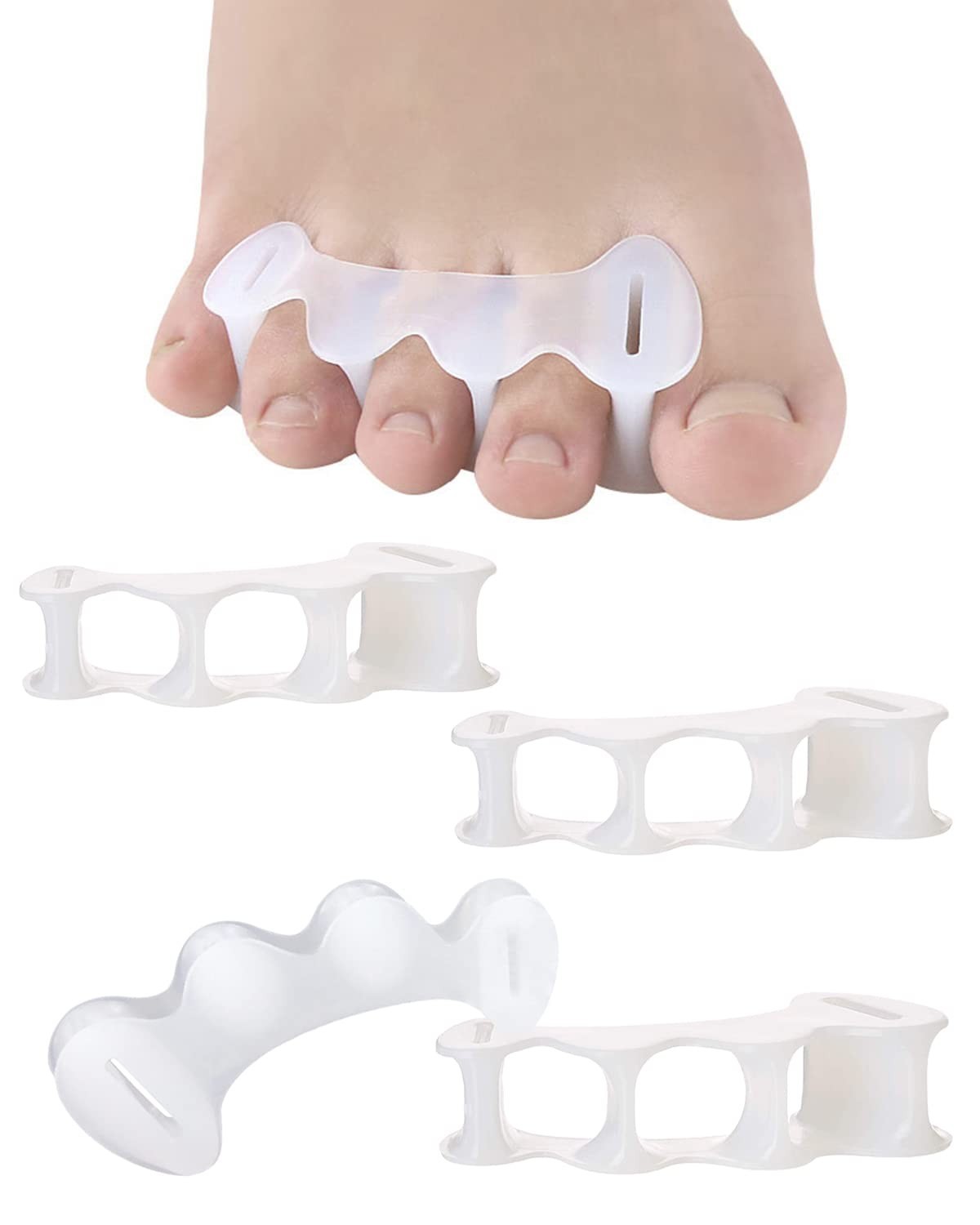 2Pairs Toe Separators Toe Spacers for Women Men to Correct Bunion, Relieve Feet 2Pairs Toe Separators Toe Spacers for Women Men to Correct Bunion, Relieve Feet