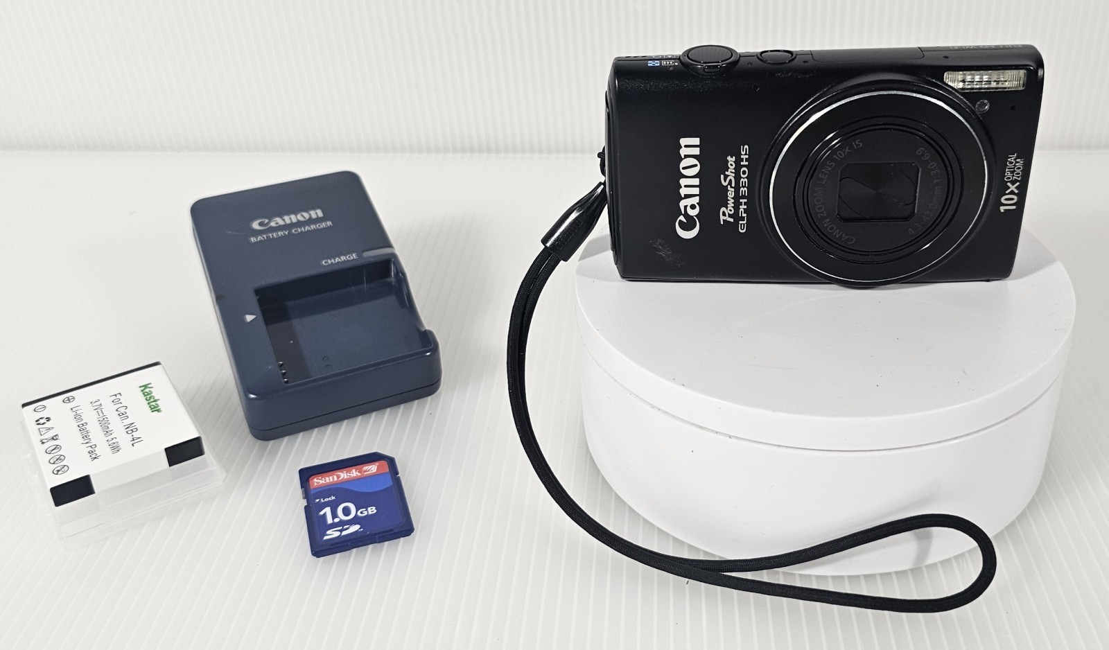 Canon PowerShot ELPH 330 HS Black 12.1MP 10x Wi‑Fi Camera, New Battery Bundle 