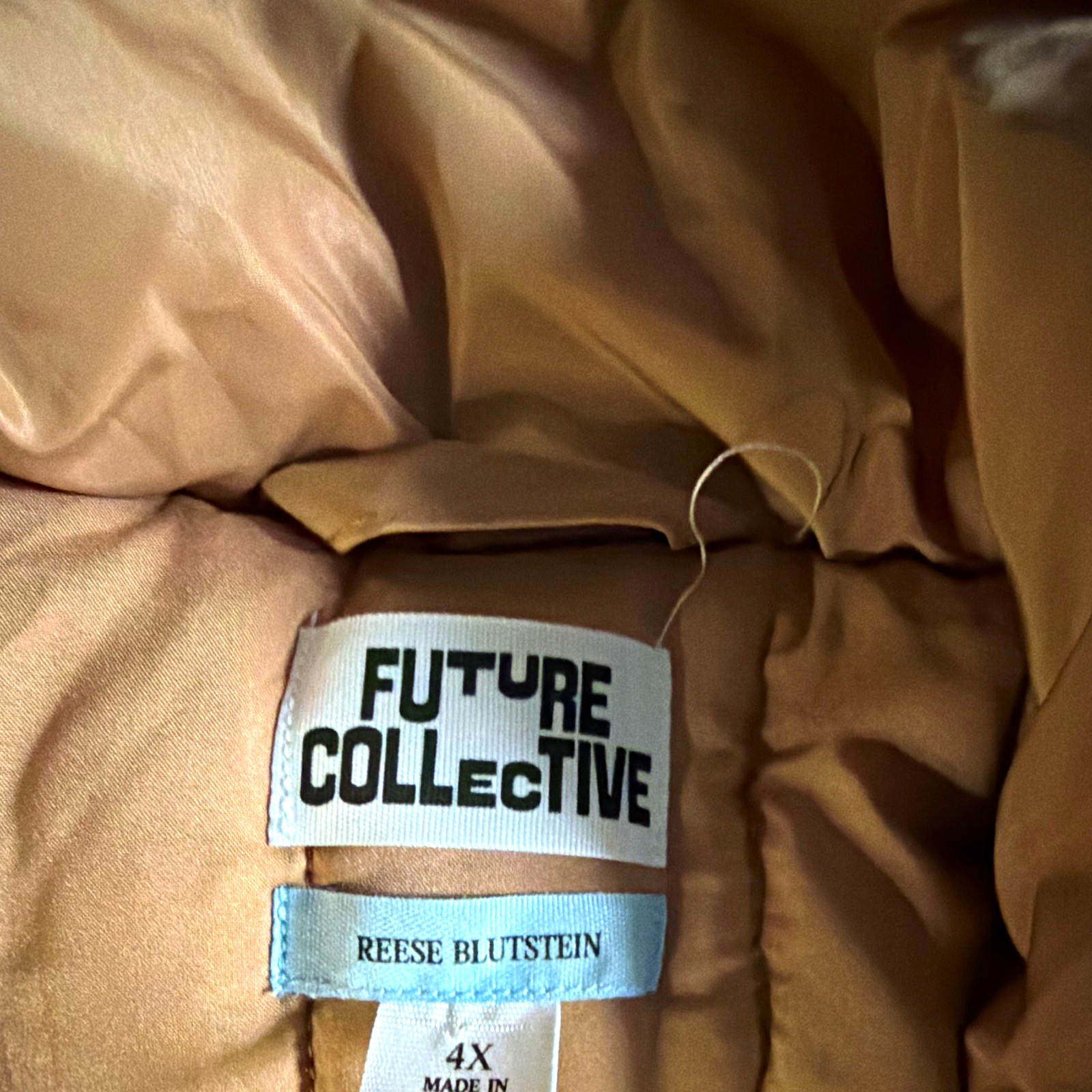Future Collective Reese Blutstein Women’s 4X Beige Long Overcoat Button Lined