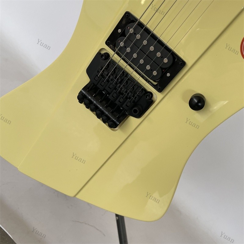 Solid Electric Guitar Stainless Rounded Fret Edge H Pickups Cream From US Stock