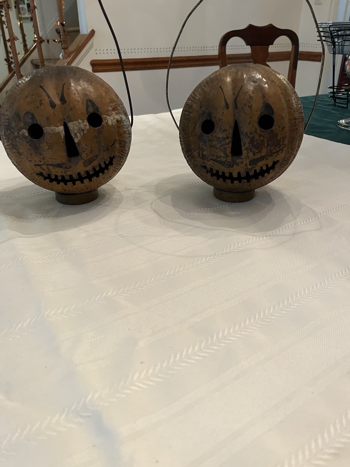 Antique Toledo Ohio Jack O Lantern Tin Halloween Parade Lantern with Handle Antique Toledo Ohio Jack O Lantern Tin Halloween Parade Lantern with Handle