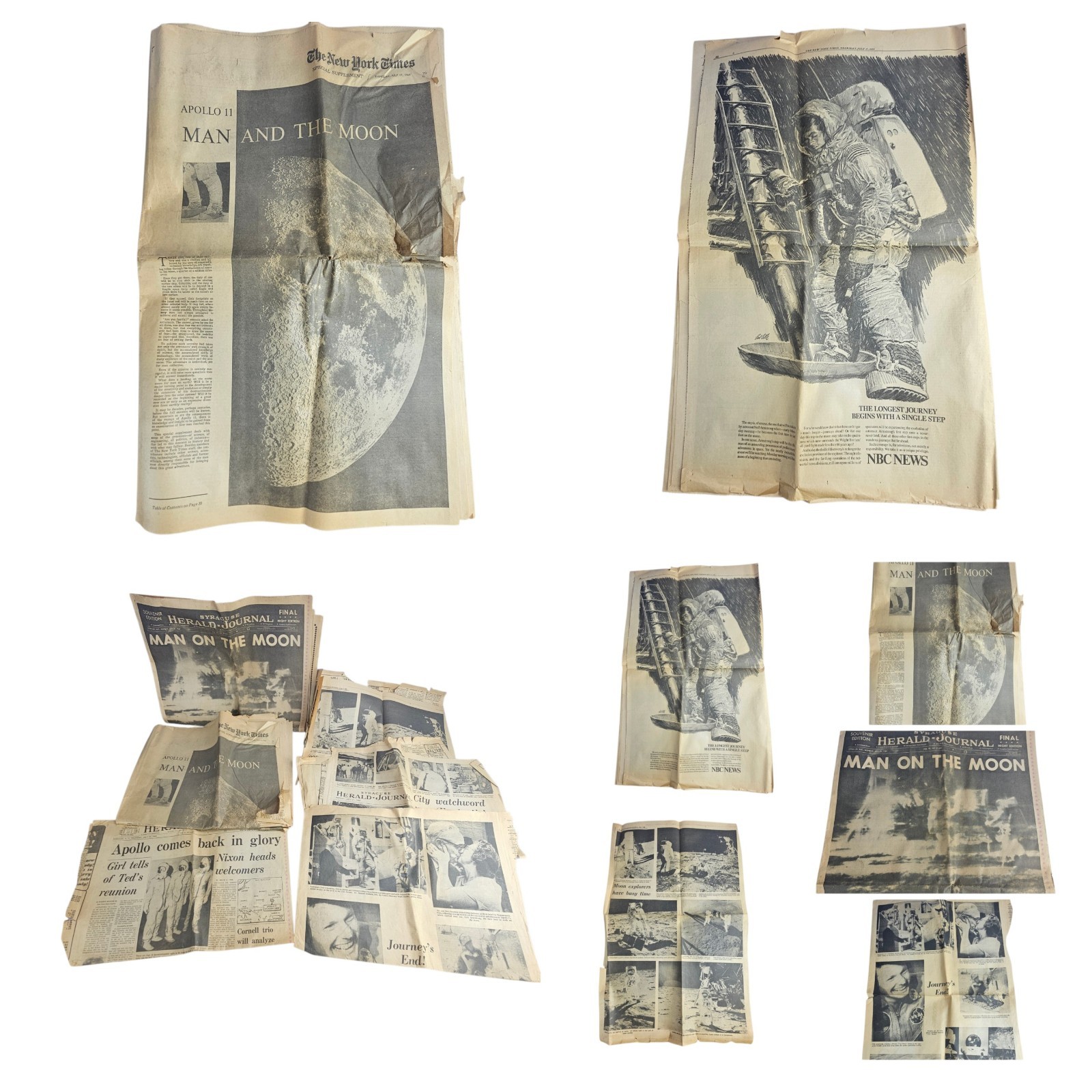 Vintage 1969 MOON LANDING Apollo 11 Moon Landing NASA Newspaper Lot Vintage 1969 MOON LANDING Apollo 11 Moon Landing NASA Newspaper Lot