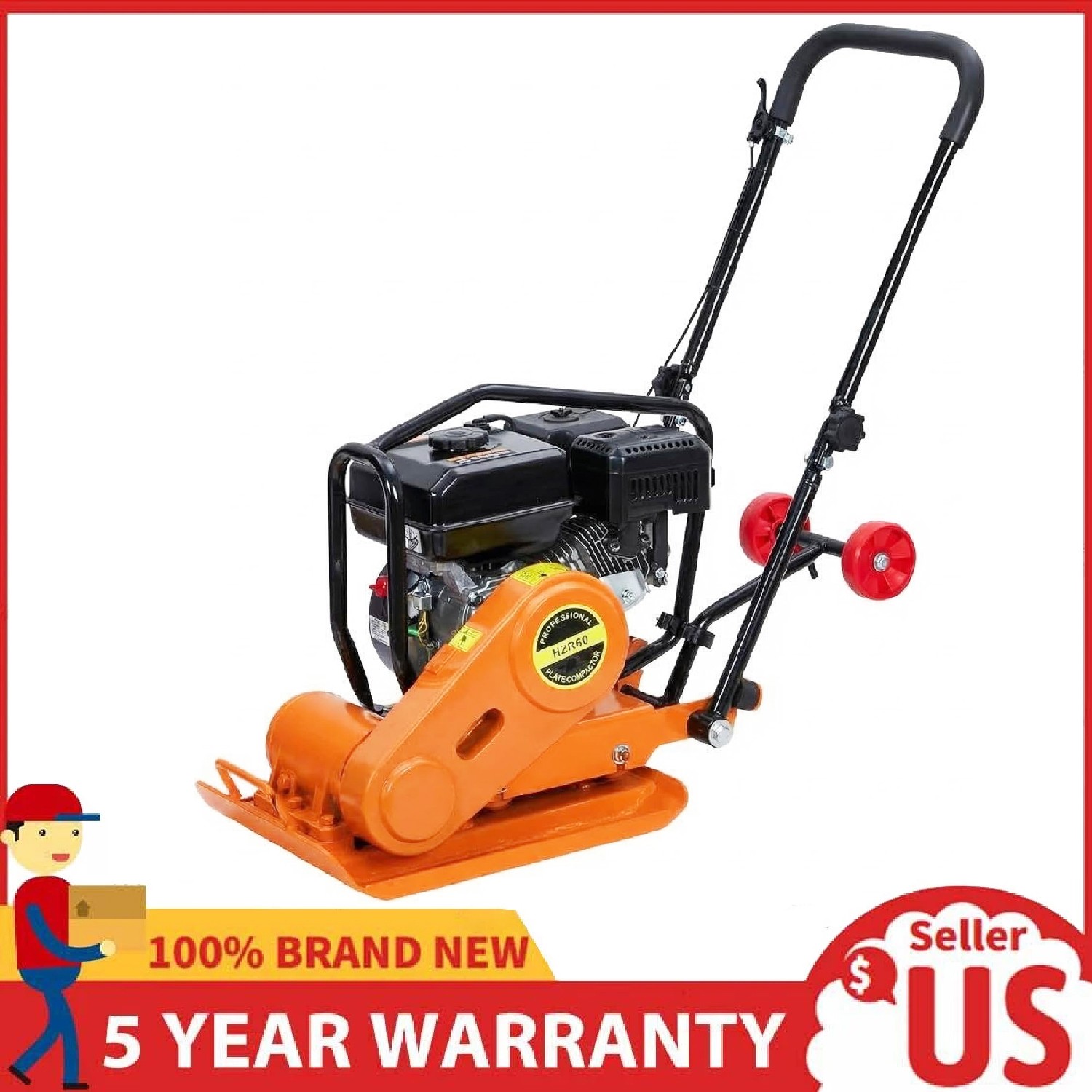 7HP Plate Compactor, 212CC Gas Engine, 4200Lbs Compacting Force Jump Jack Tamper 7HP Plate Compactor, 212CC Gas Engine, 4200Lbs Compacting Force Jump Jack Tamper