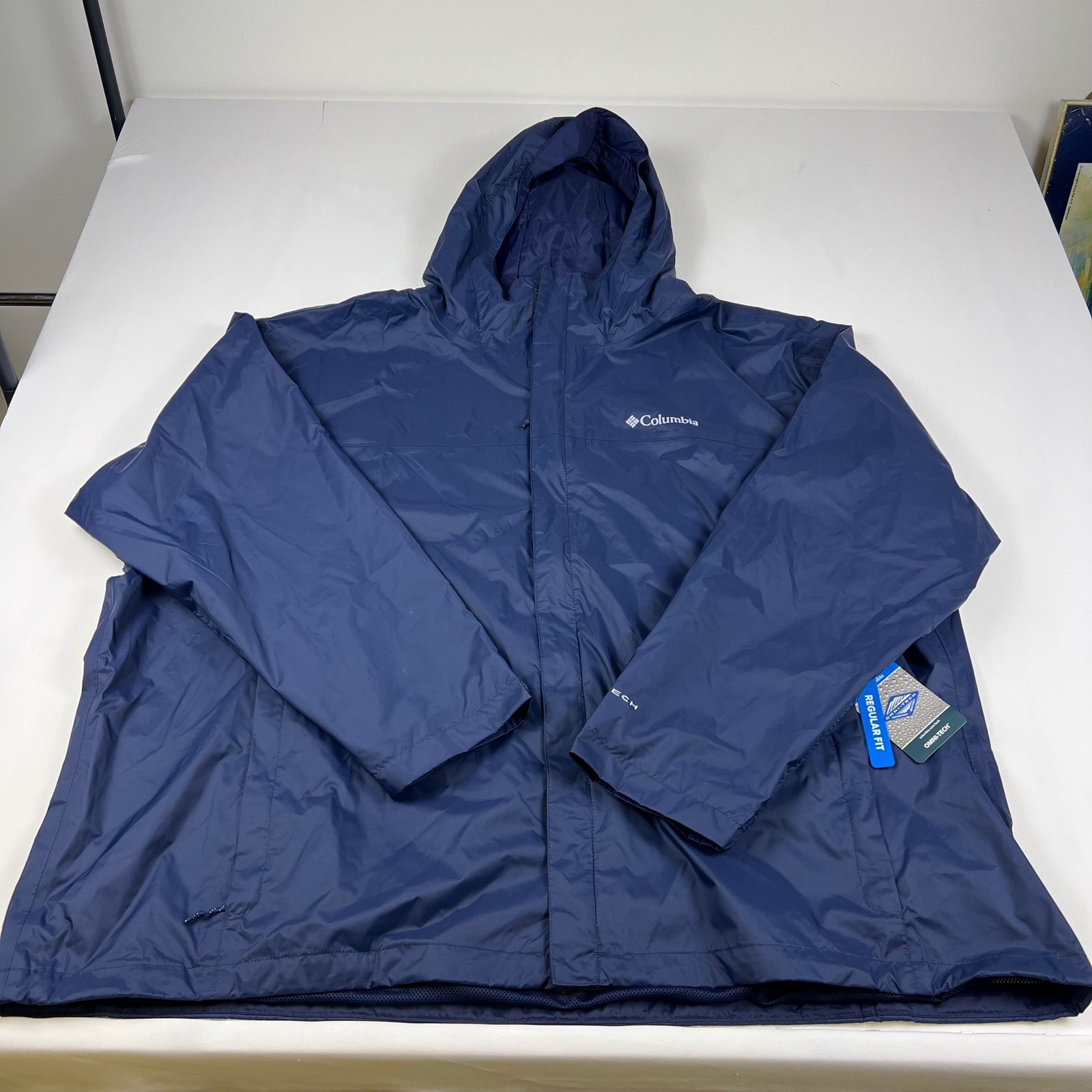 Columbia Watertight II Jacket 4X Navy Blue Omni-Tech Waterproof Rain Coat NWT