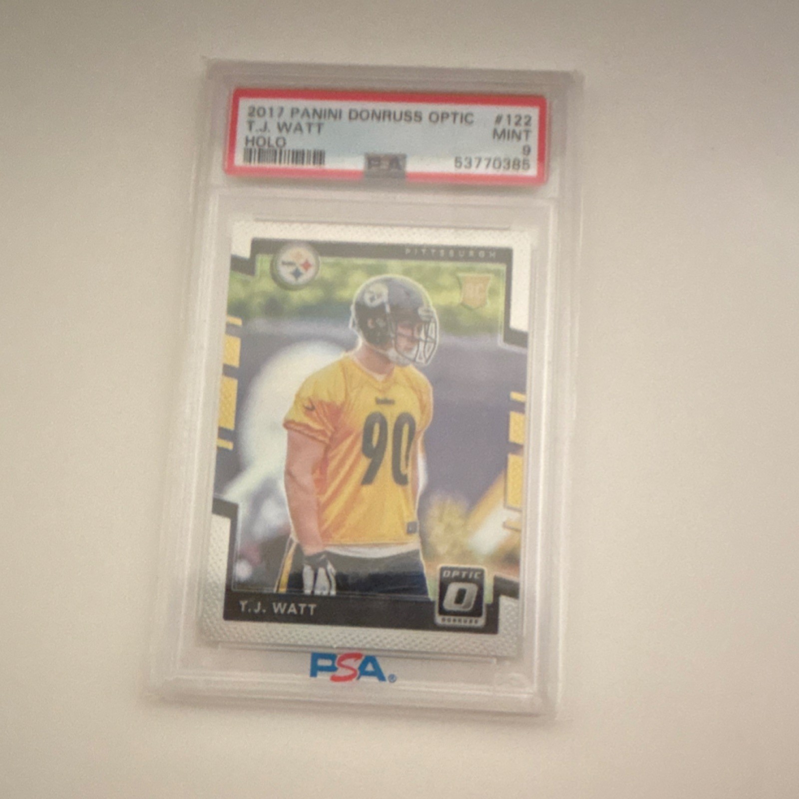Panini 2017 Donruss Optic Rookies T.J. Watt Steelers #122 Holo Prizm RC Panini 2017 Donruss Optic Rookies T.J. Watt Steelers #122 Holo Prizm RC
