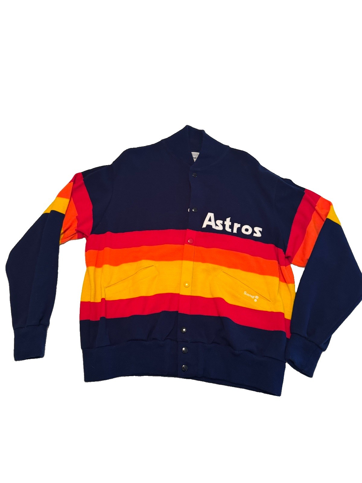 Team / Game Worn Vintage Houston Astro’s Sand/Knit Sweater Size Extra Large.