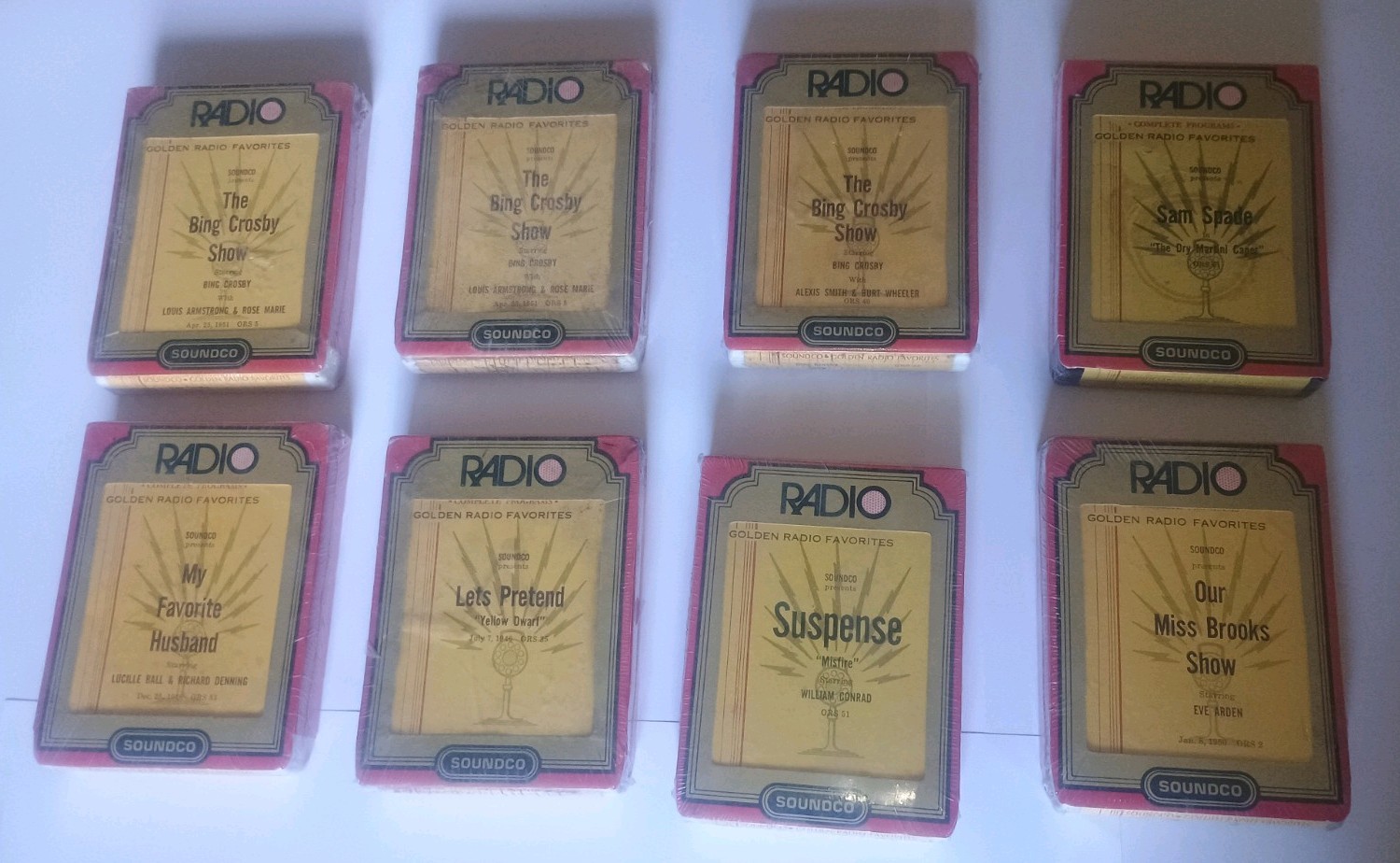 Vintage 1940's & 50's Radio (8) 8-Track Tapes mixed lot new sealed Vintage 1940's & 50's Radio (8) 8-Track Tapes mixed lot new sealed