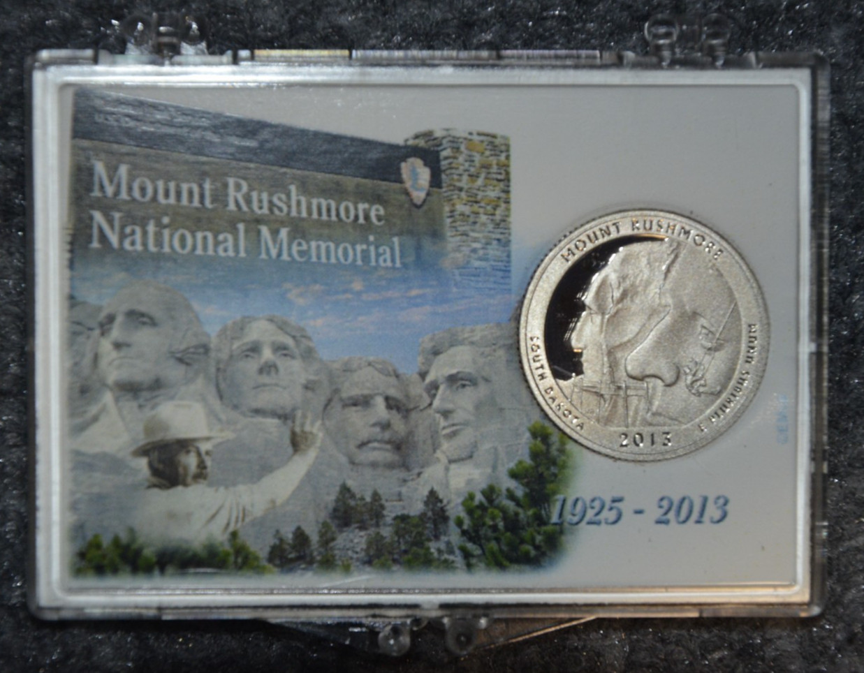 2013-S Clad Proof Mount Rushmore National Park Quarter 25C w/ 2x3 Snaplock Case