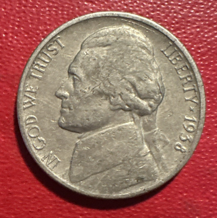 1938 P Jefferson Nickel=Free Shipping=ZittyCoinsandCards 1938 P Jefferson Nickel=Free Shipping=ZittyCoinsandCards