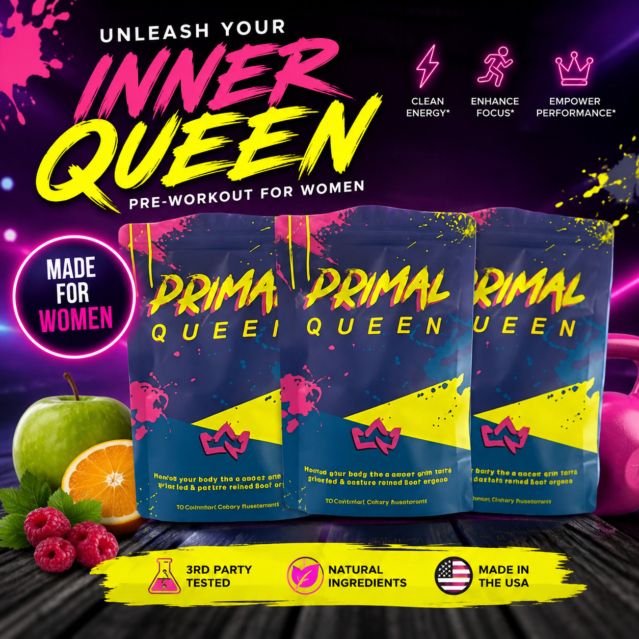 3pcs Primal Queen Supplement for Women 60 Counts Beef Organ - 1 Month Supply