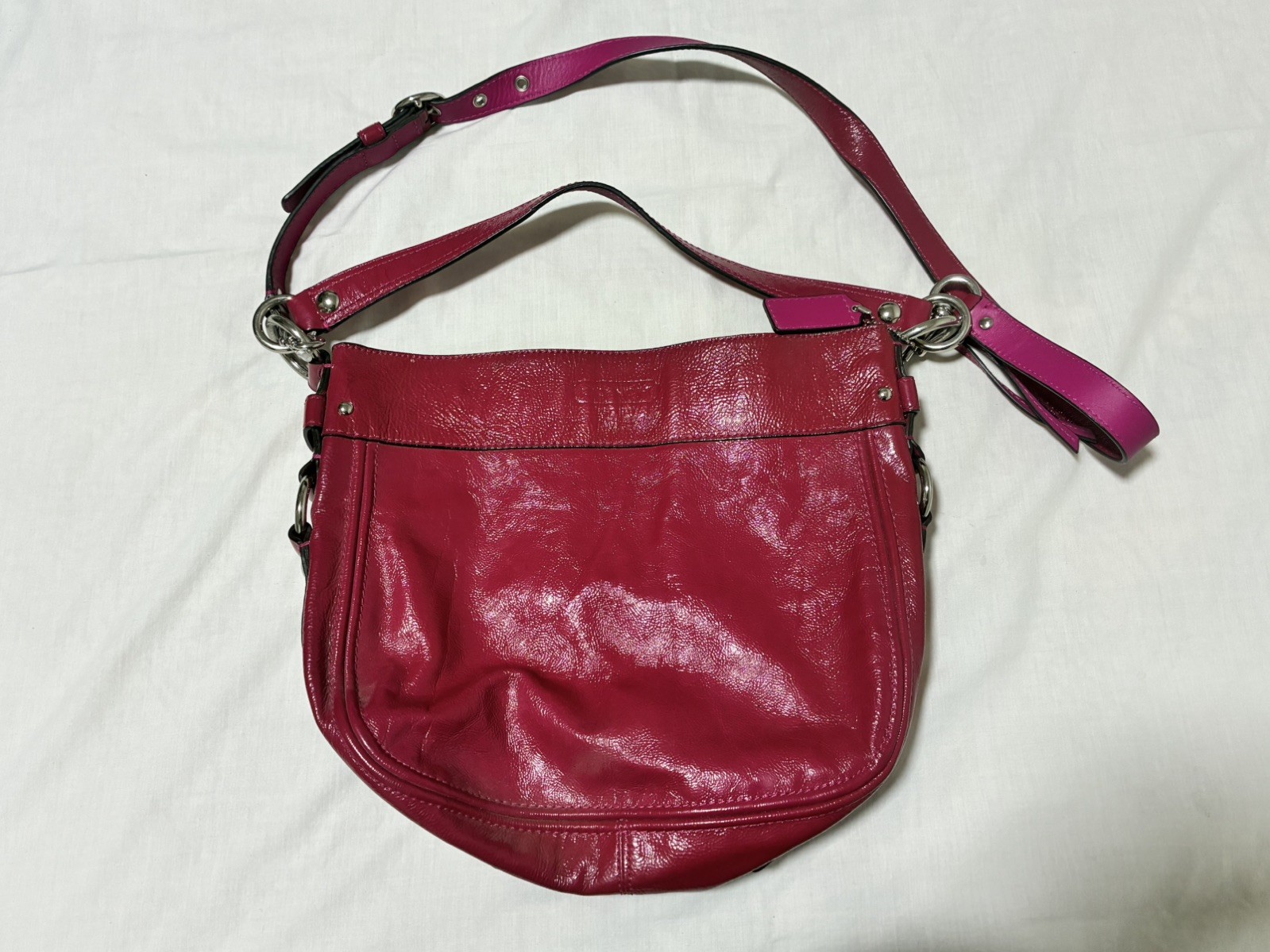 VTG Pink Coach Zoe Hobo Bag F15478 Patent Leather Shoulder Purse Bag VTG Pink Coach Zoe Hobo Bag F15478 Patent Leather Shoulder Purse Bag