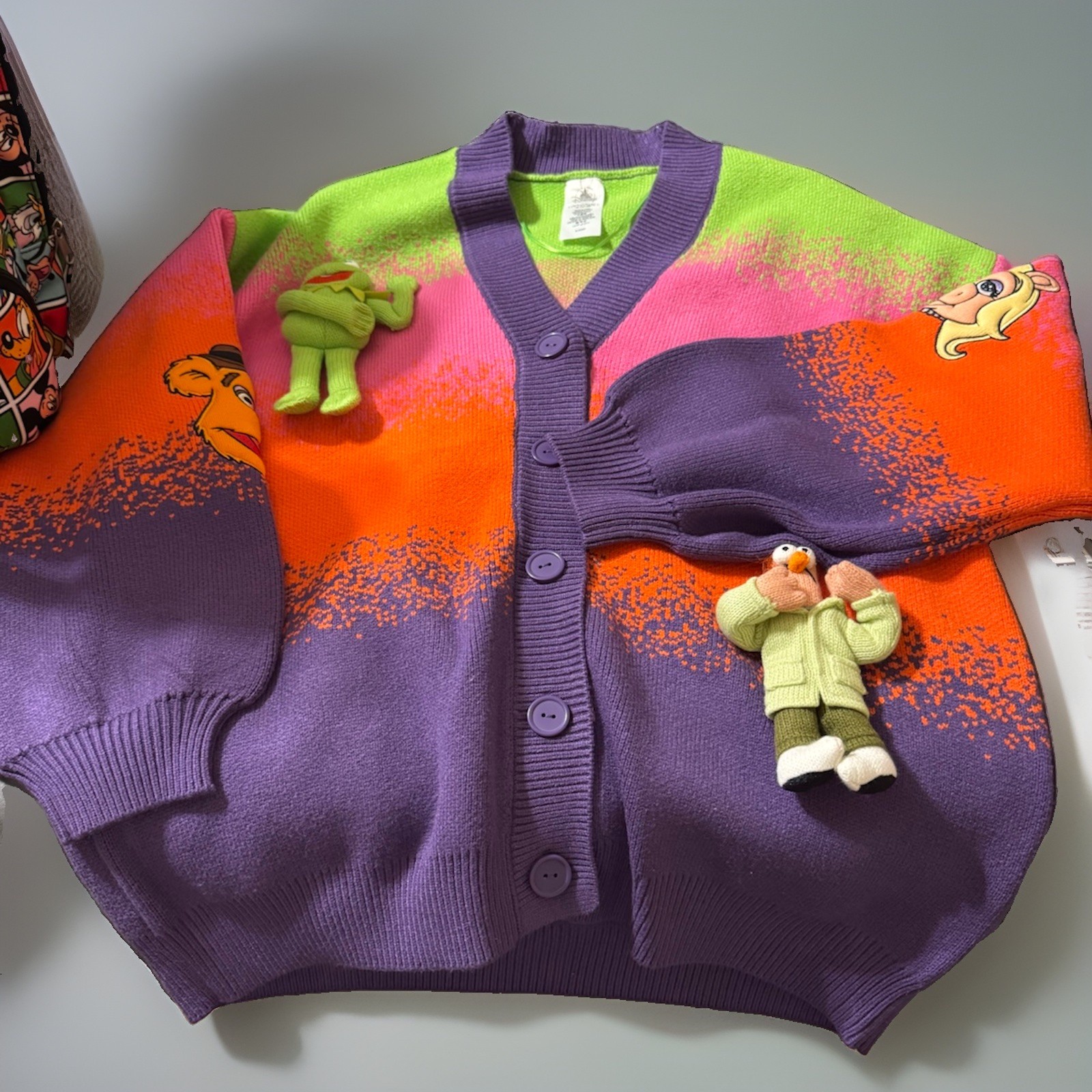 NWT D23 Disney 2026 The Muppet Show Plush Cardigan Sweater 50th Anniversary 1X NWT D23 Disney 2026 The Muppet Show Plush Cardigan Sweater 50th Anniversary 1X