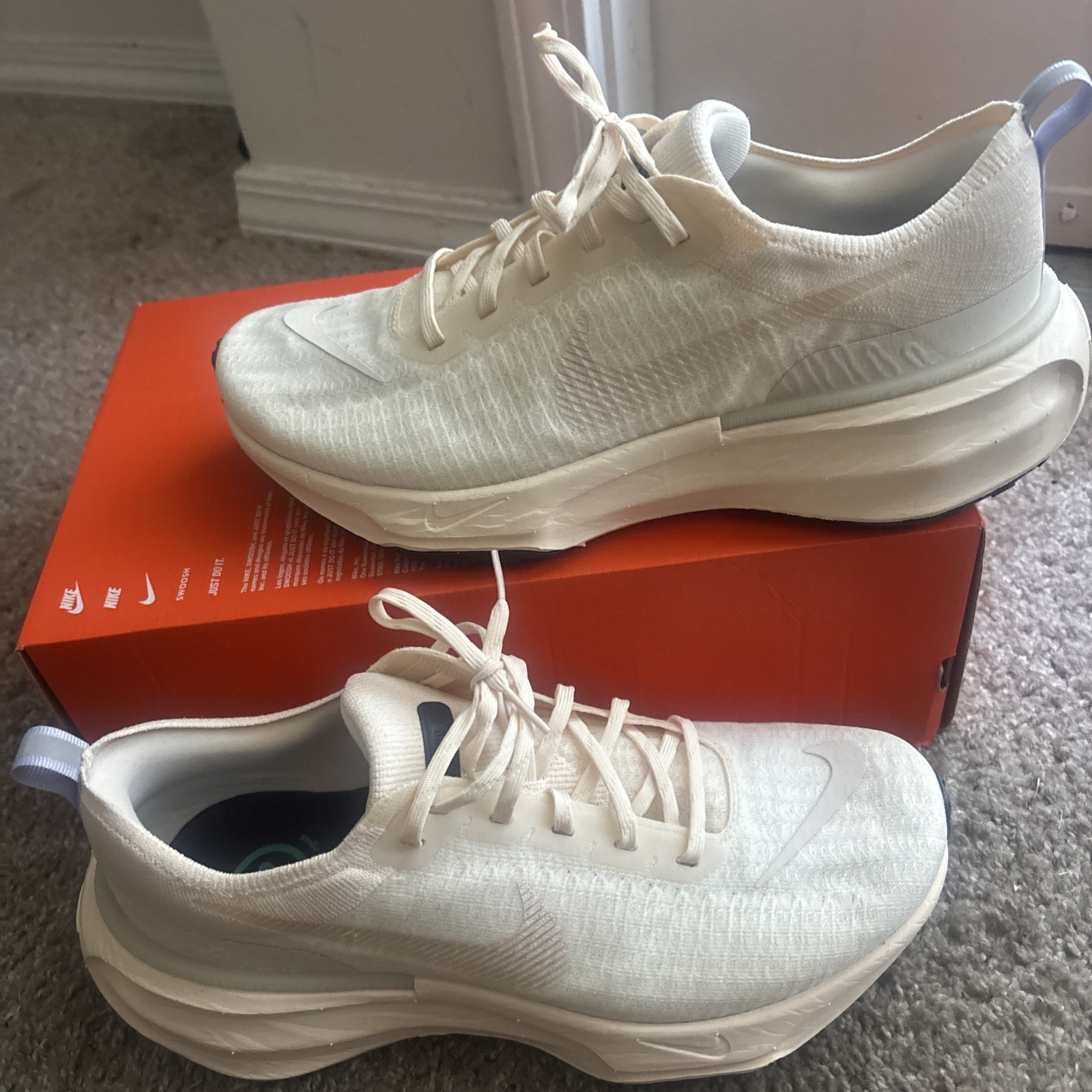 NIKE Zoomx Invincible Run FK 3 Running Shoes Mens 11.5 Light Cream DR2615-200 NIKE Zoomx Invincible Run FK 3 Running Shoes Mens 11.5 Light Cream DR2615-200