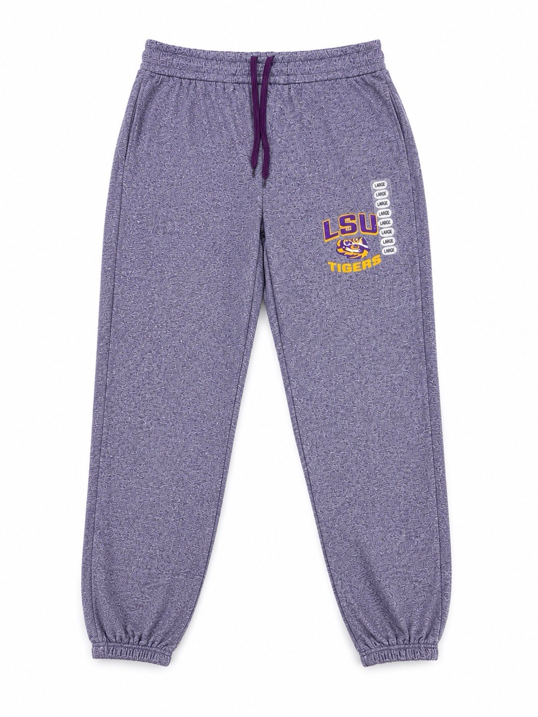 LSU Tigers Jogger Sweatpants NWT Purple Heather Elastic Cuff Unisex Lounge