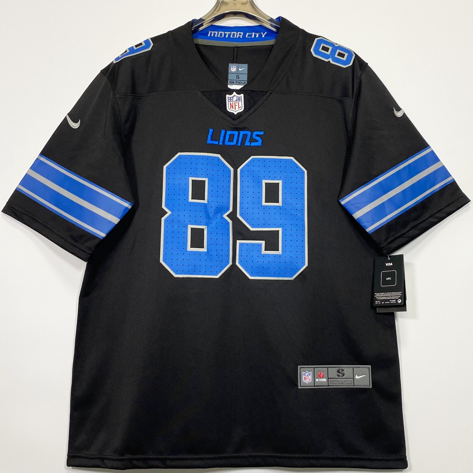 Dan Campbell #89 Detroit Lions Stitched Football Jersey Black S-4XL