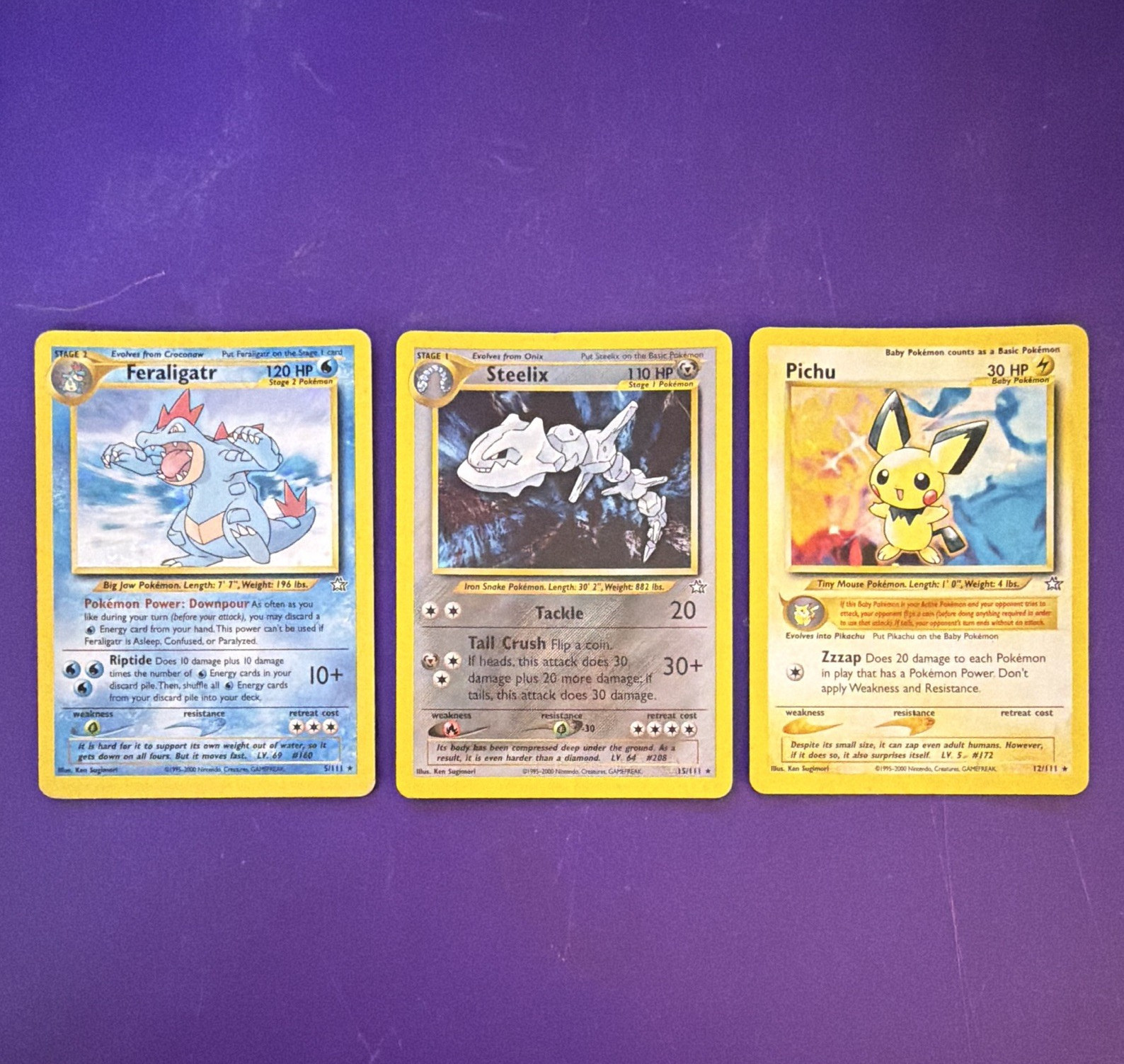 Pokemon Neo Genesis 3 Card Lot Holo Feraligatr Steelix Pichu Pokemon Neo Genesis 3 Card Lot Holo Feraligatr Steelix Pichu