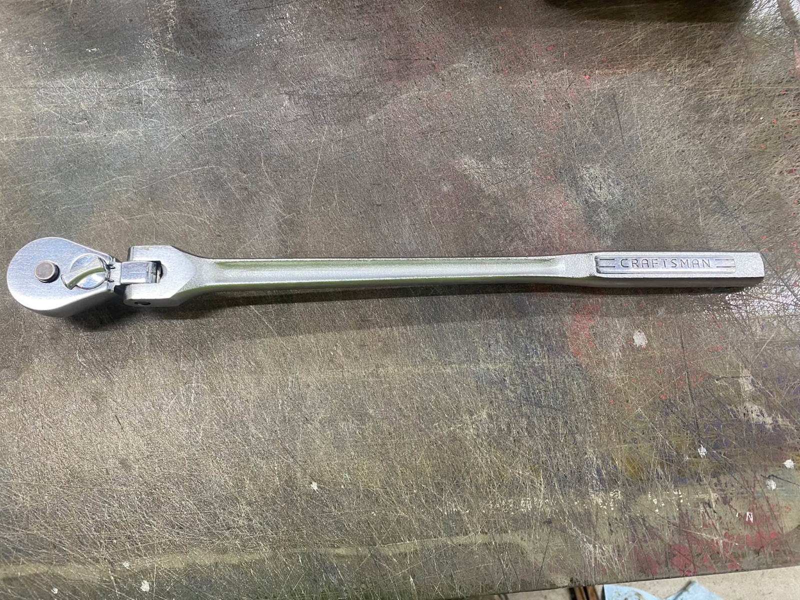 44984 Vintage Craftsman 1/2-inch Drive Flex Head Long Handle Ratchet Made in USA
