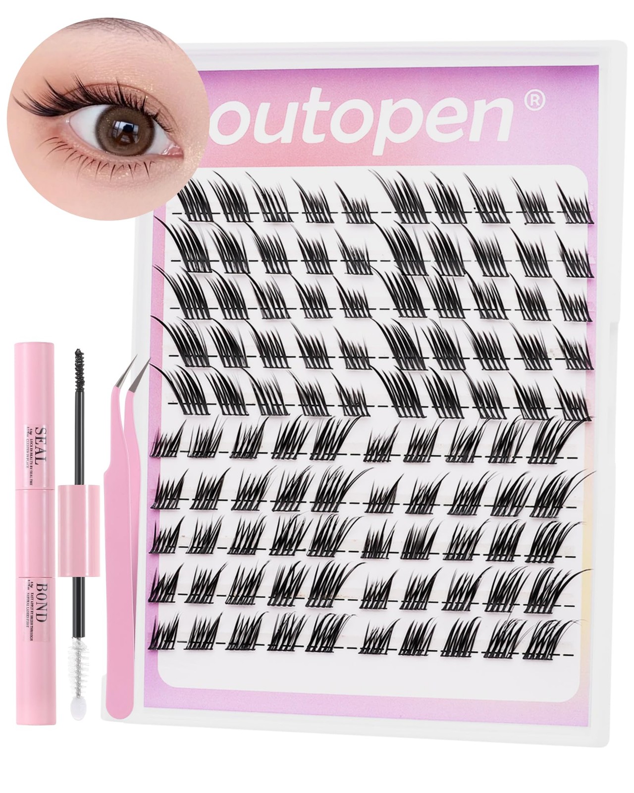 outopen Manga Lash Clusters Fox Eye Lashes DIY 1 count (Pack of 1), black outopen Manga Lash Clusters Fox Eye Lashes DIY 1 count (Pack of 1), black