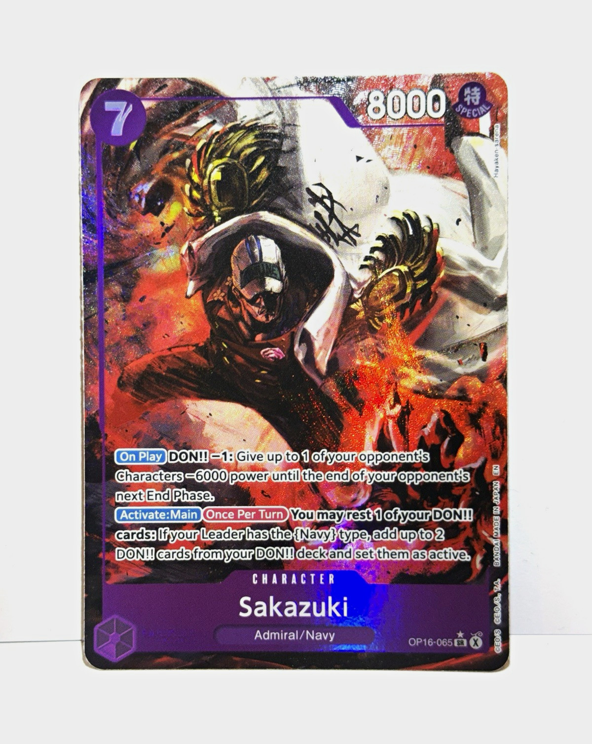 Bandai One Piece CCG Sakazuki OP16-065 OP-16 SR Foil Special ENG Bandai One Piece CCG Sakazuki OP16-065 OP-16 SR Foil Special ENG
