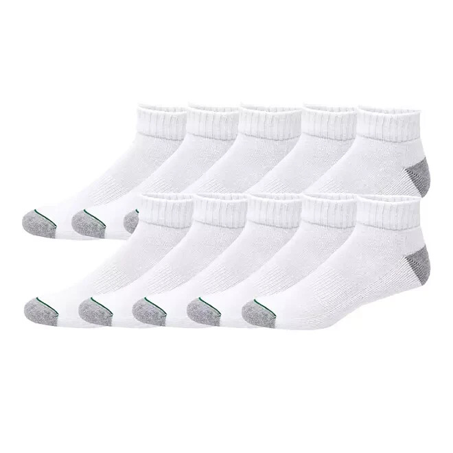 Men\'s Quarter Socks White 10 Pairs Men\'s Quarter Socks White 10 Pairs