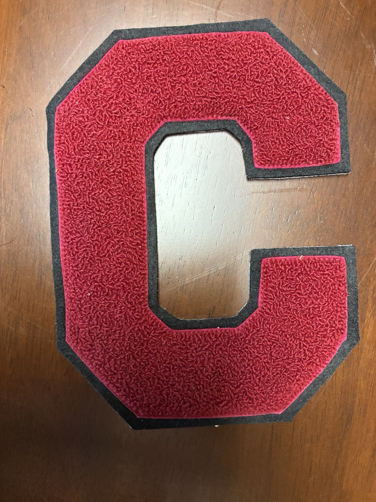 Vintage 50's Varsity Letterman Patch Letter C Red & Black 8x6 Chenille Wool Vintage 50's Varsity Letterman Patch Letter C Red & Black 8x6 Chenille Wool