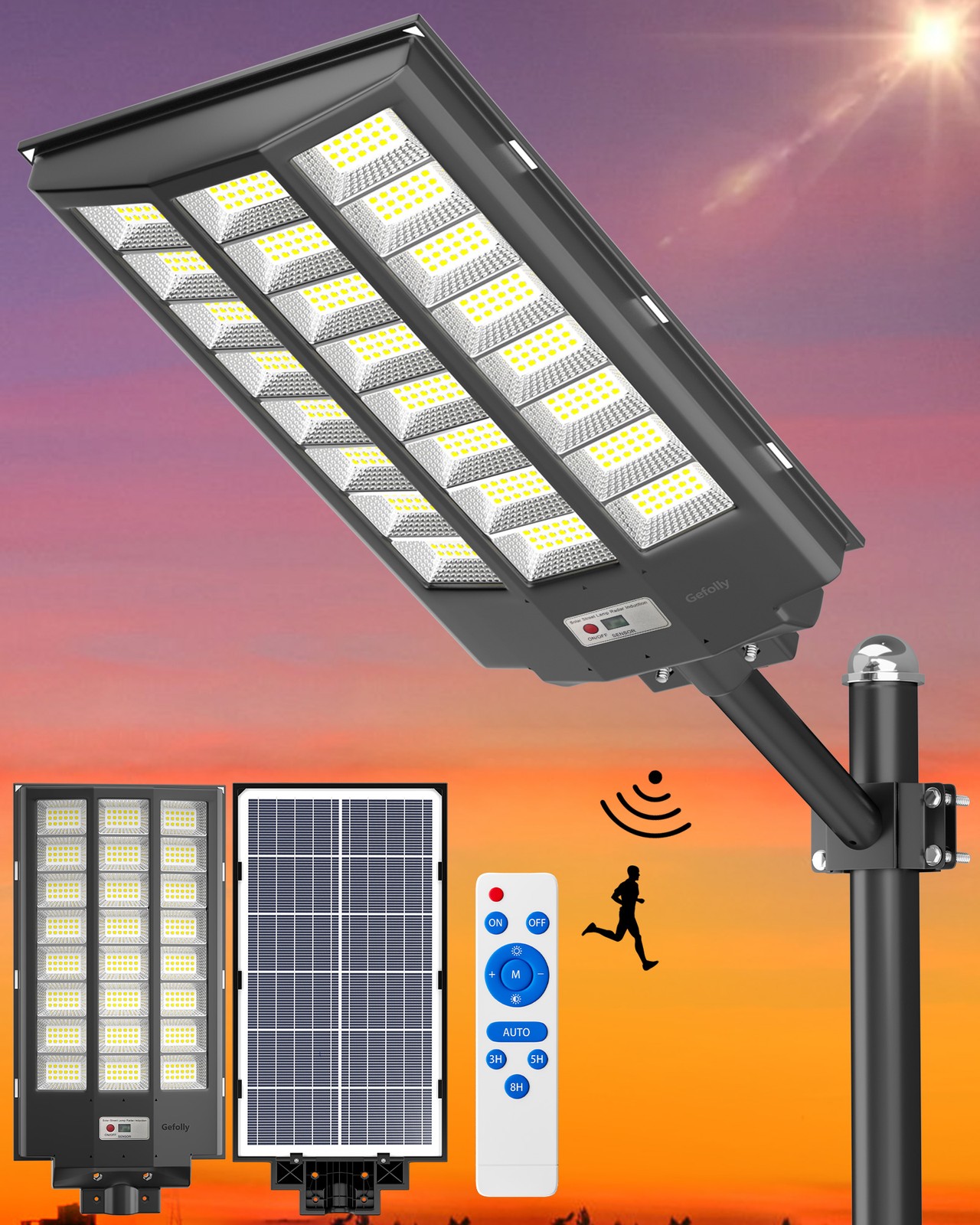 Gefolly SL-9800W Commercial Super Large Solar Street Lights Outdoor Dusk to Dawn Gefolly SL-9800W Commercial Super Large Solar Street Lights Outdoor Dusk to Dawn