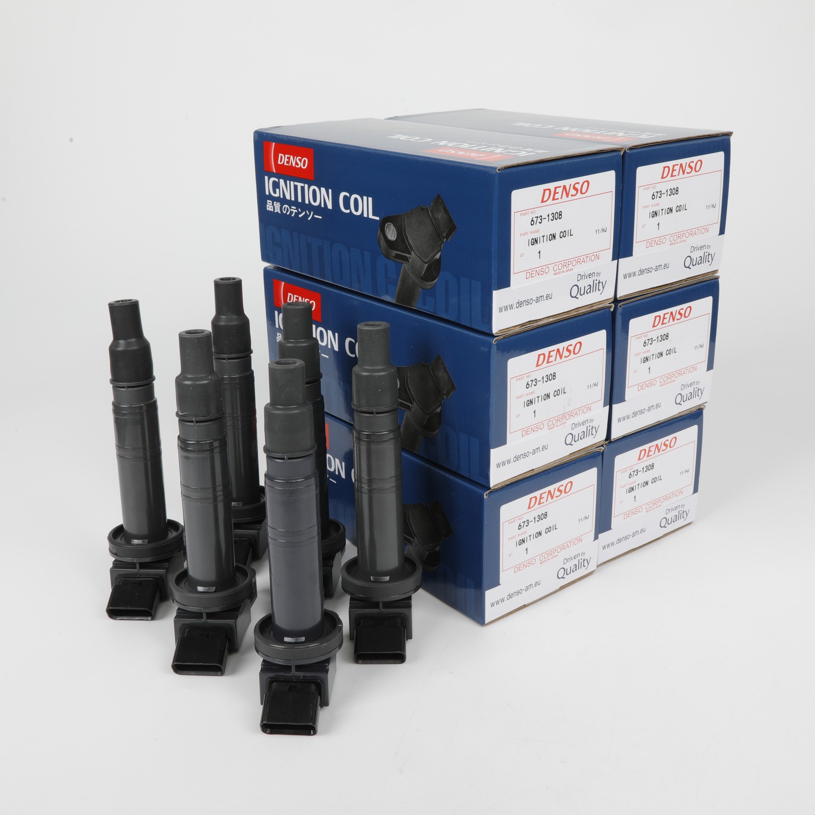 6PCS DENSO Ignition Coils 90919-02248 For 03-20 Toyota & Lexus I4 V6 673-1308