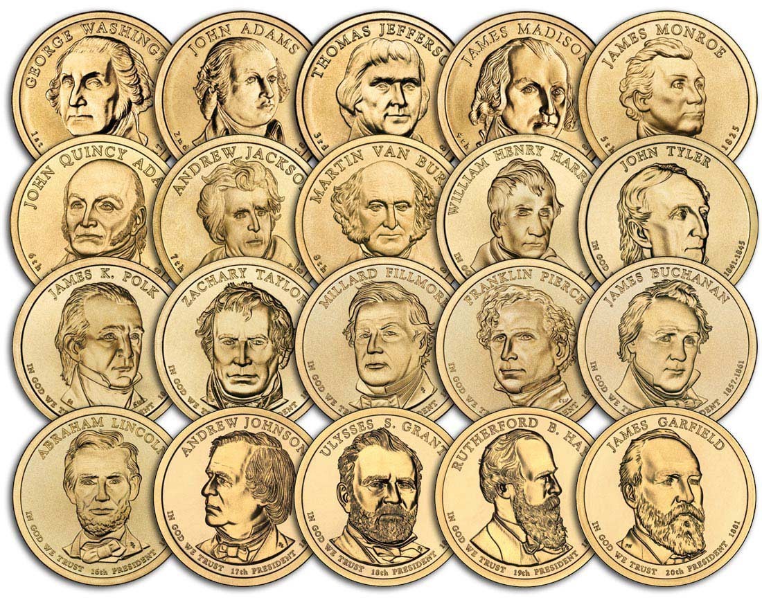 2007 THRU 2011 PRESIDENTIAL DOLLAR COINS @ 3.29 EACH COIN