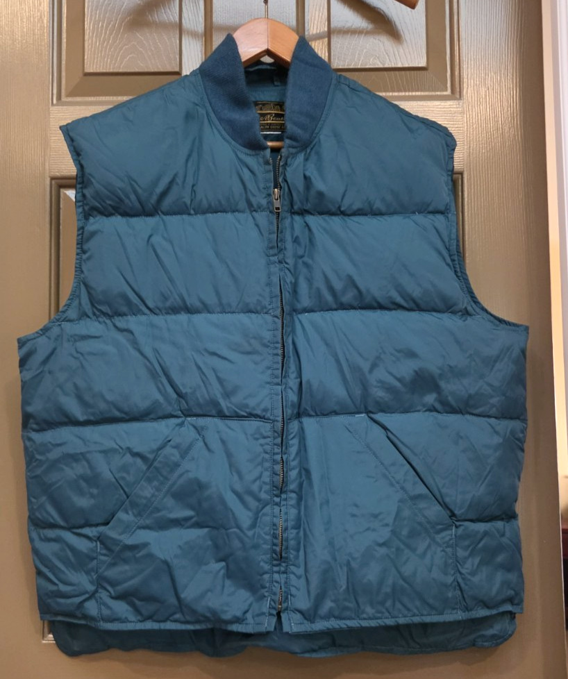 Vintage Eddie Bauer Goose Down Vest Teal Blue Quilted Puffer Mens XL Vintage Eddie Bauer Goose Down Vest Teal Blue Quilted Puffer Mens XL