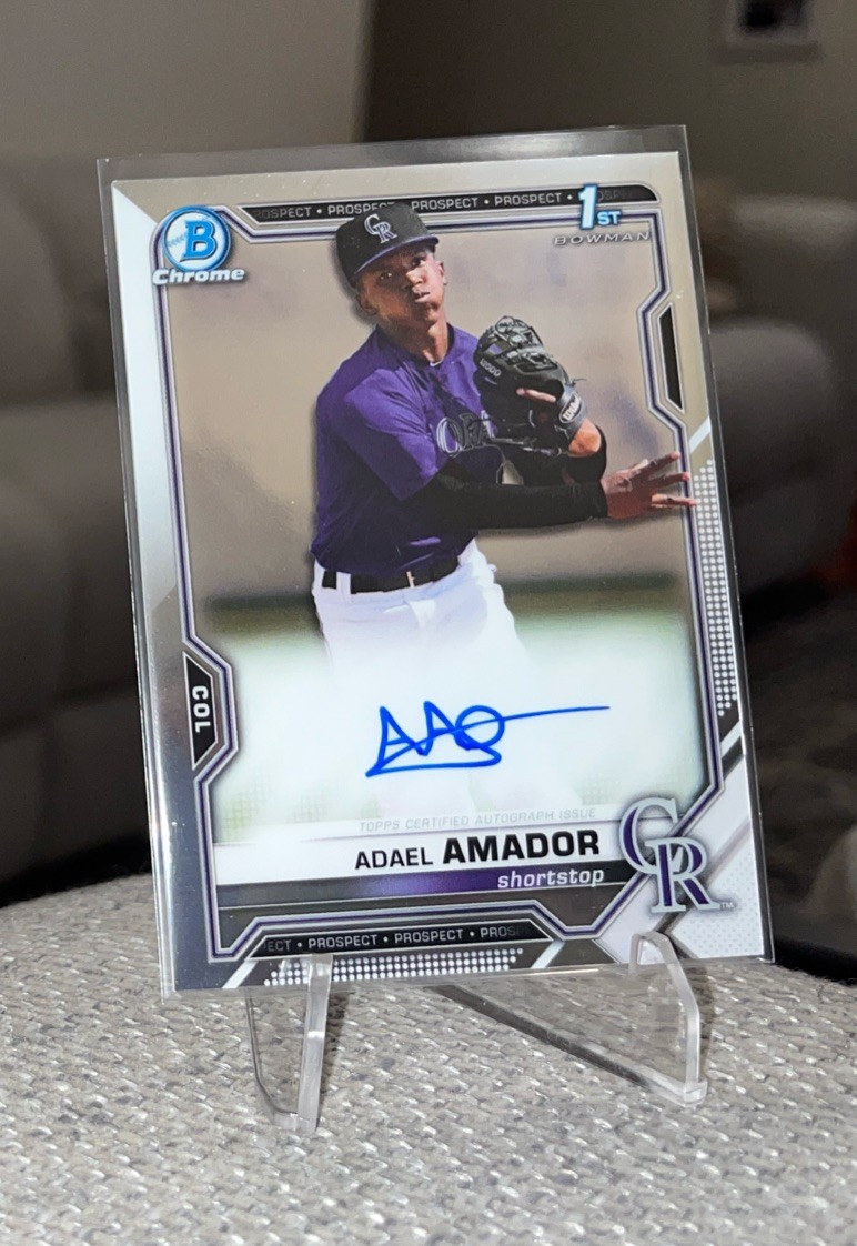 2021 Bowman Chrome Prospects Auto Adael Amador #CPA-AAM Auto ROCKIES 🔥🔥