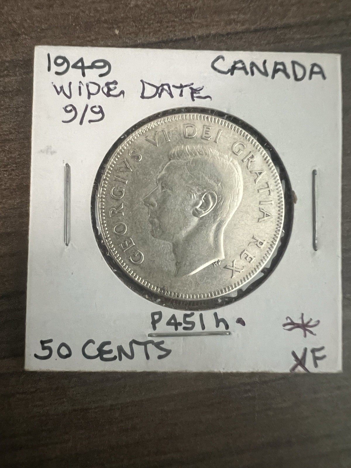 1949 Canada 50c Cents Georgivs VI Silver Coin xf 1949 Canada 50c Cents Georgivs VI Silver Coin xf