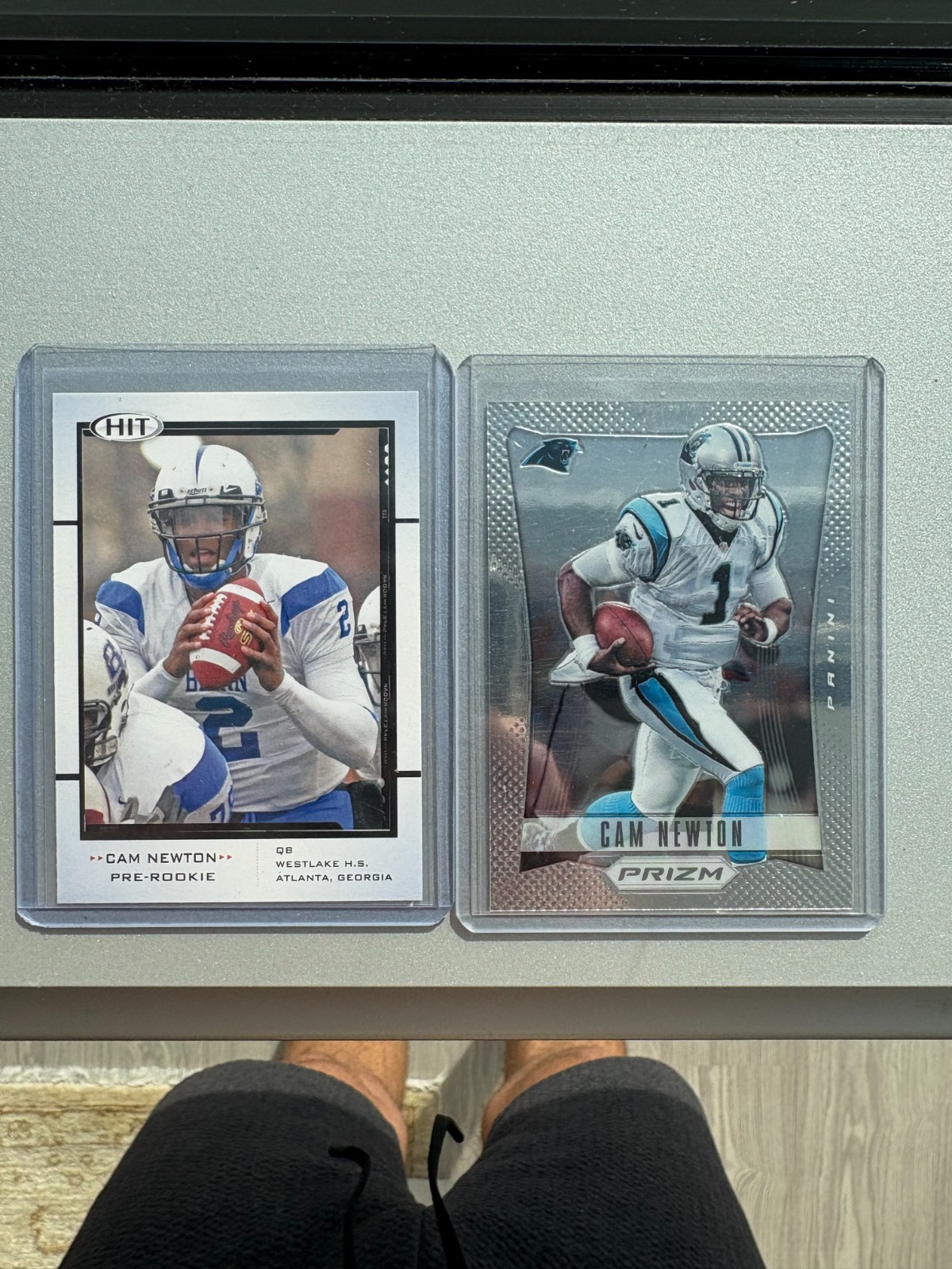 Cam Newton 2012 Panini Prizm + High School Pre-Rookie 2 CARD LOT Cam Newton 2012 Panini Prizm + High School Pre-Rookie 2 CARD LOT