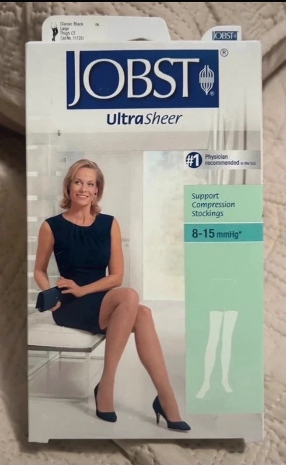 JOBST UltraSheer Support Compression Stockings/Hose 8-15 mmHg Black