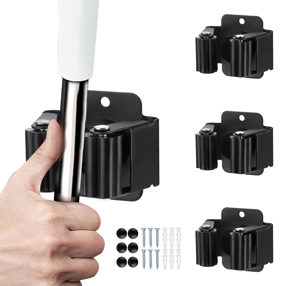 JAMEND CLXP 3PCS Broom and Mop Holder, Heavy Duty Garden Tool 3, Matte Black JAMEND CLXP 3PCS Broom and Mop Holder, Heavy Duty Garden Tool 3, Matte Black