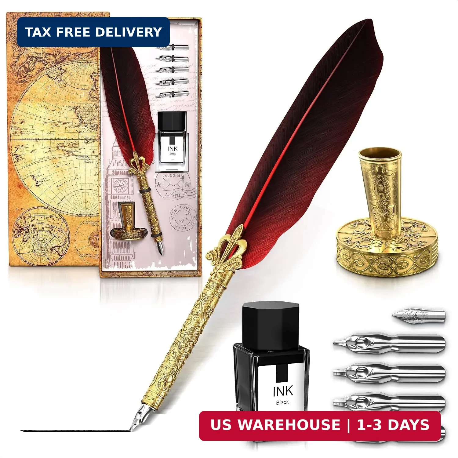 Lagarto Feather Pen and Ink Set, 11.4\ Lagarto Feather Pen and Ink Set, 11.4\