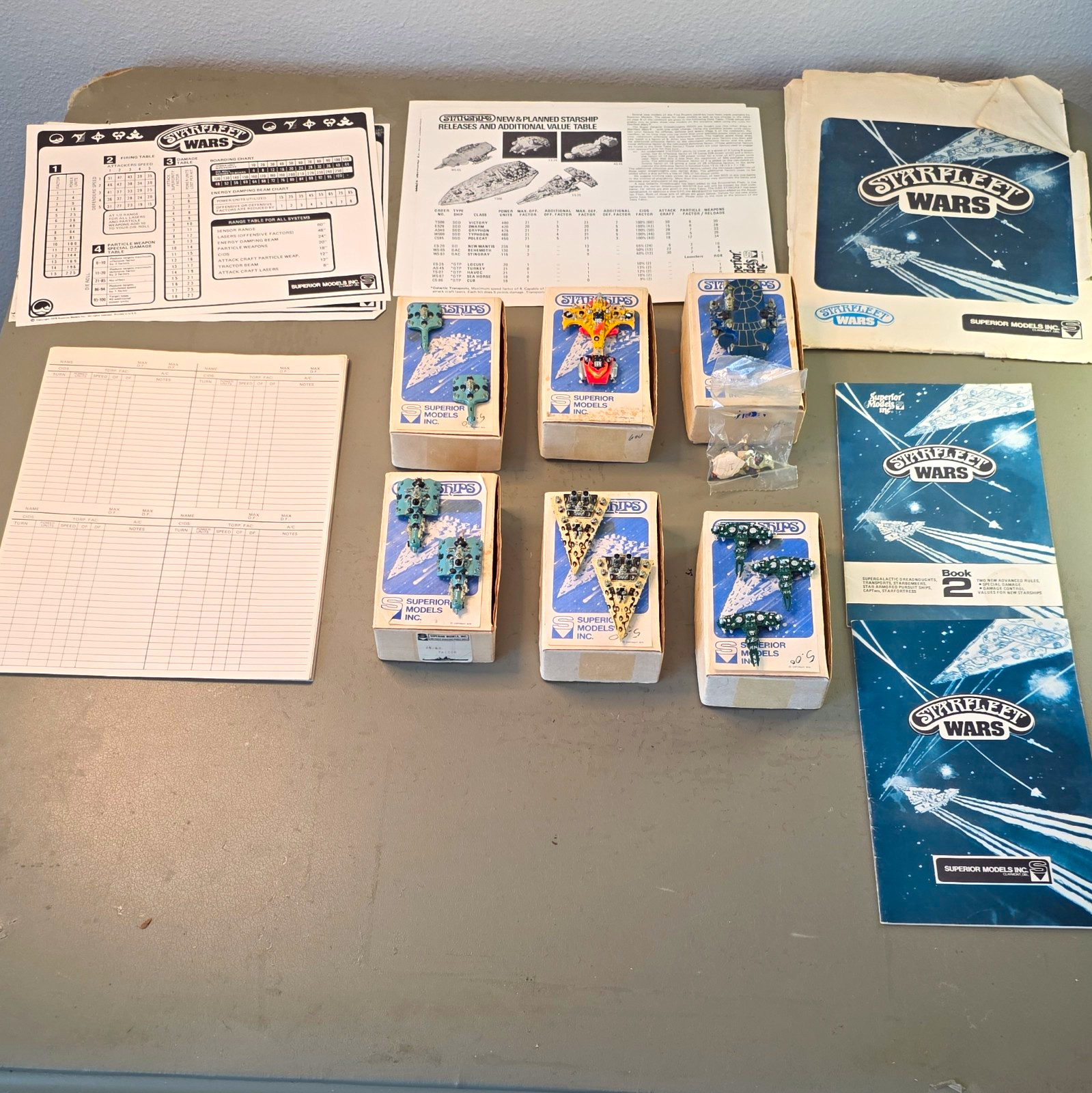Vintage 1978 Superior Models STARFLEET WARS Game Metal Starships Huge Lot