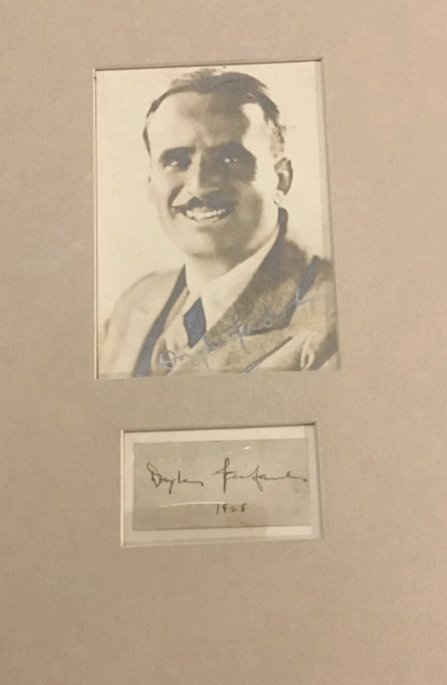 Douglas Fairbanks Sr. Very Rare & Early 1928 Signed AutographedMatted 7x9 + Cut